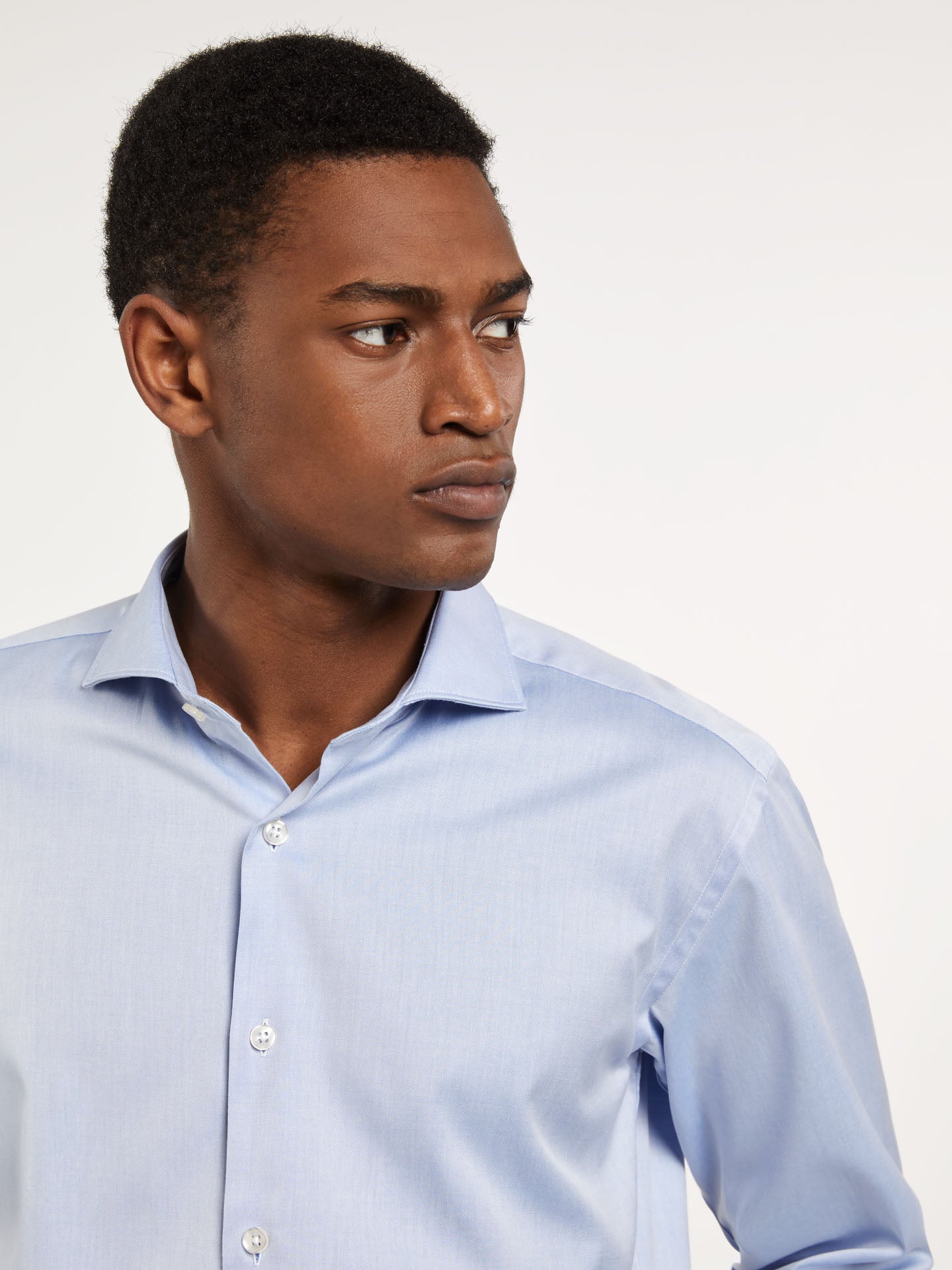 Slim fit business plain twill formal shirt - Image 2