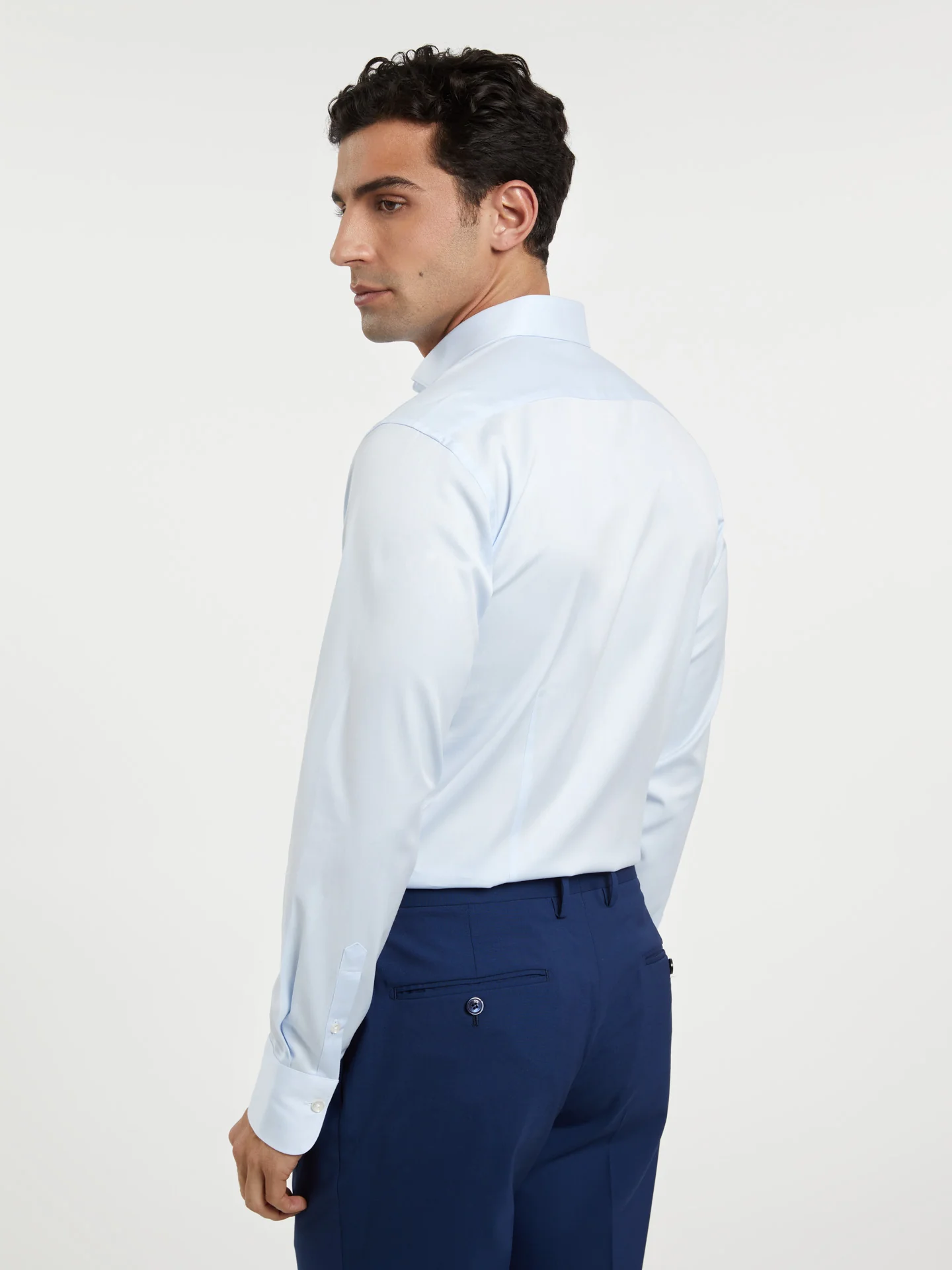 Slim fit business plain twill formal shirt - Image 6