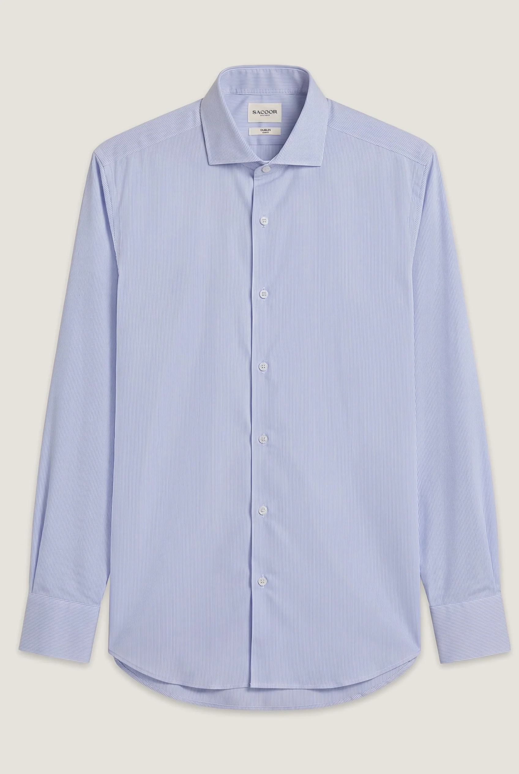 Slim Fit Business Striped Cotton Shirt with Dublin Collar - Image 4