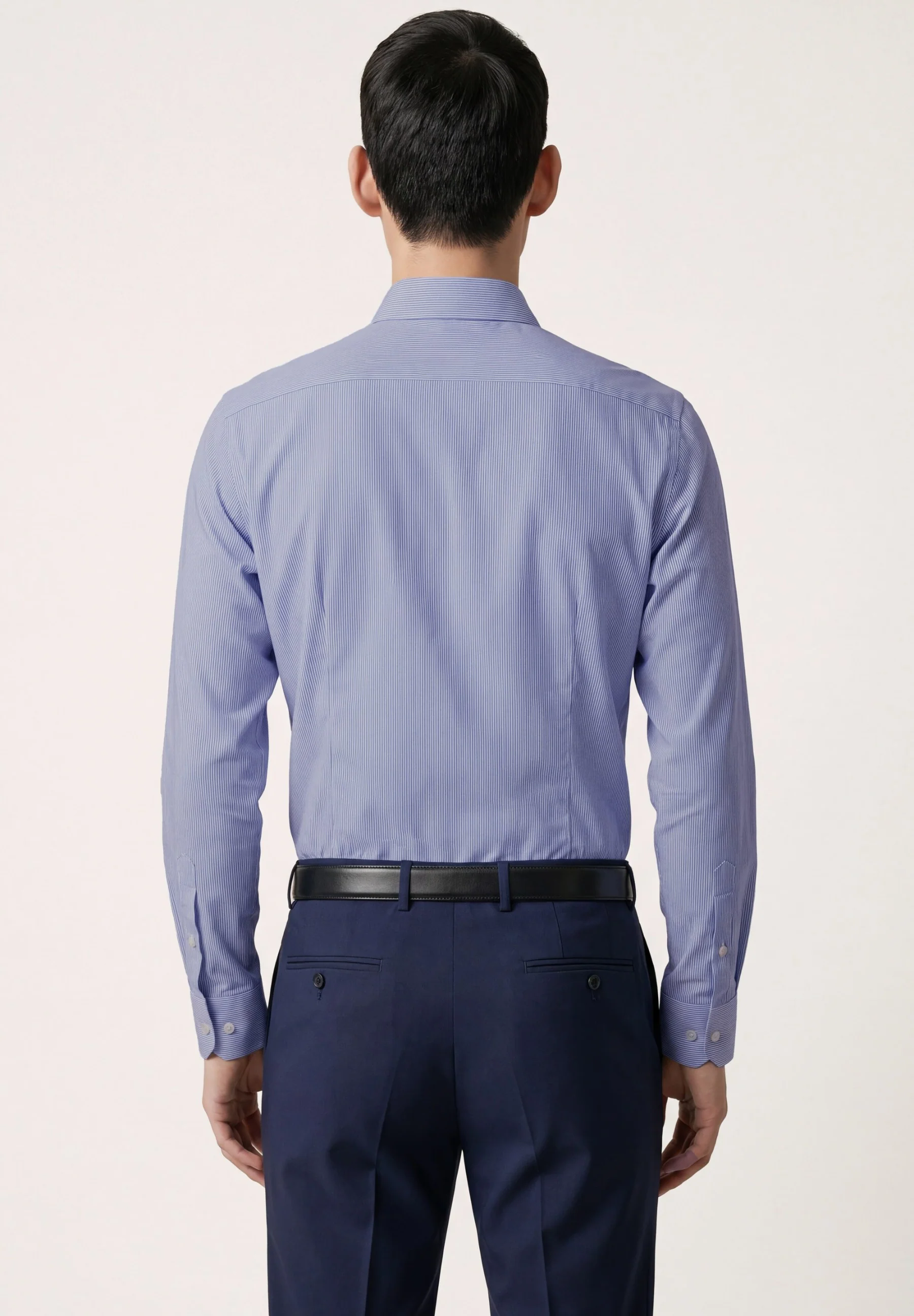 Slim Fit Business Striped Cotton Shirt with Dublin Collar - Image 3
