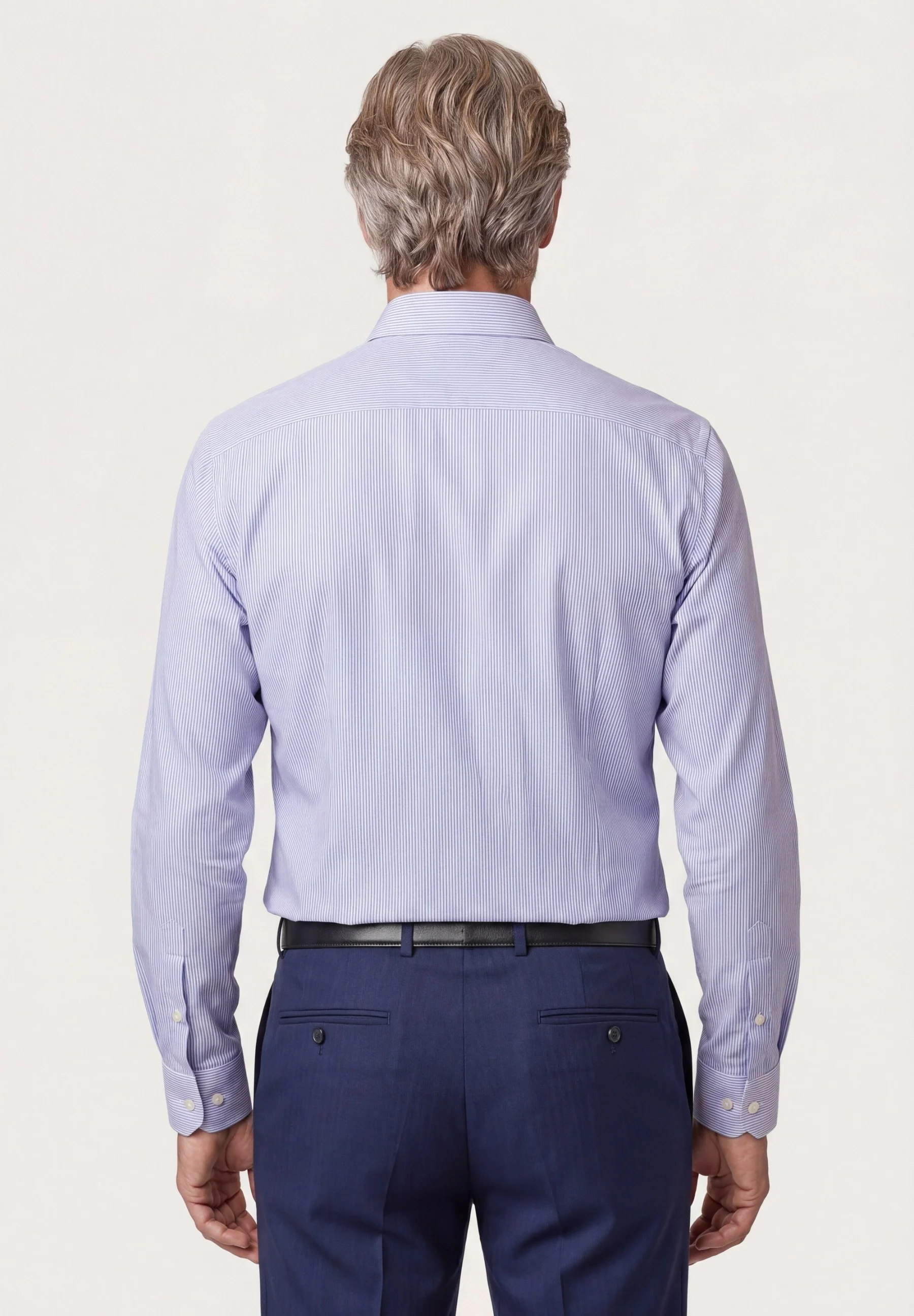 Slim Fit Business Striped Cotton Shirt with Dublin Collar - Image 6