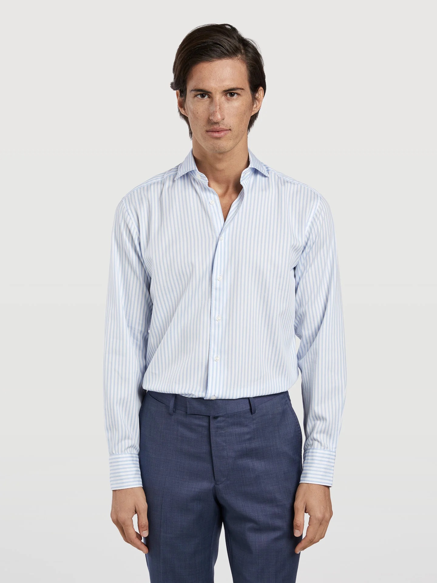 Slim fit business striped formal shirt