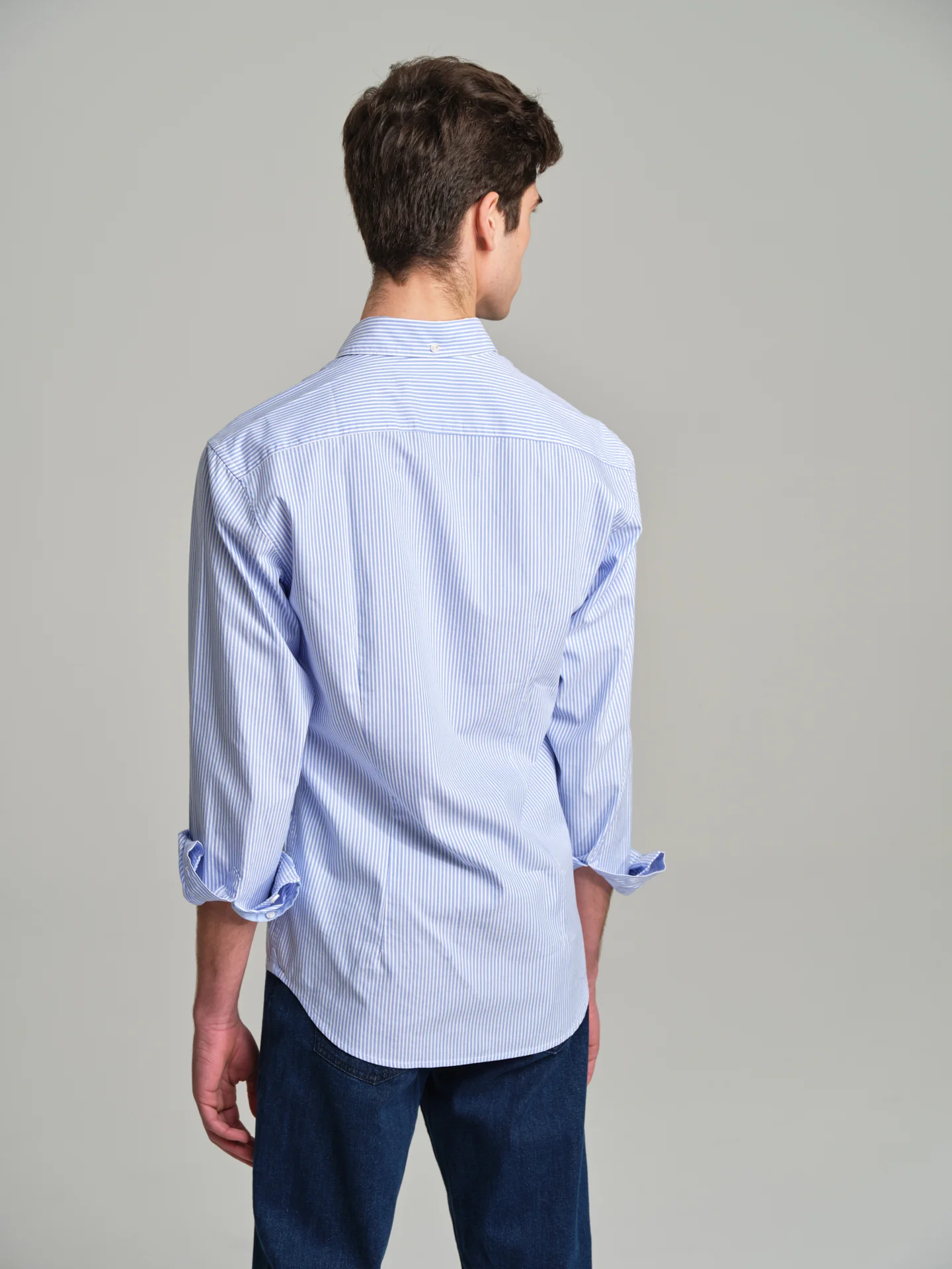 Slim fit casual striped Elton BCI Cotton shirt - Image 3