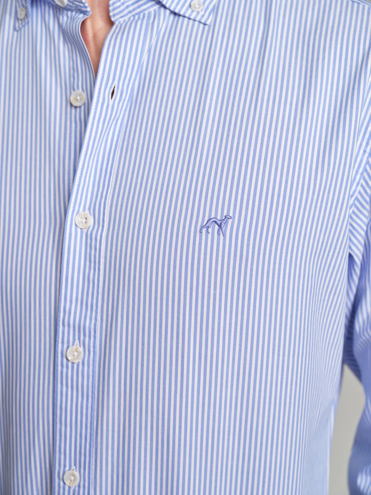 Slim fit casual striped Elton BCI Cotton shirt - Image 5
