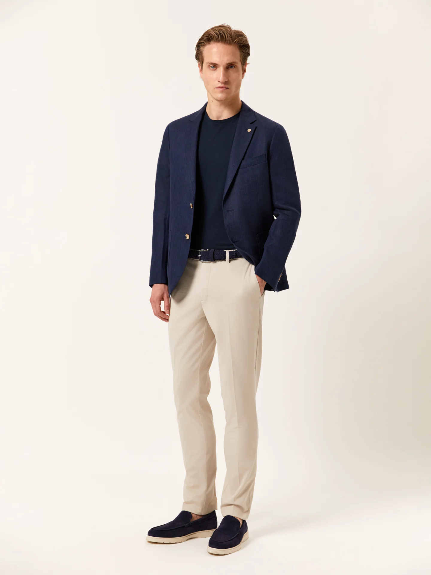 Slim Fit Casual Trousers in Comfort Cotton