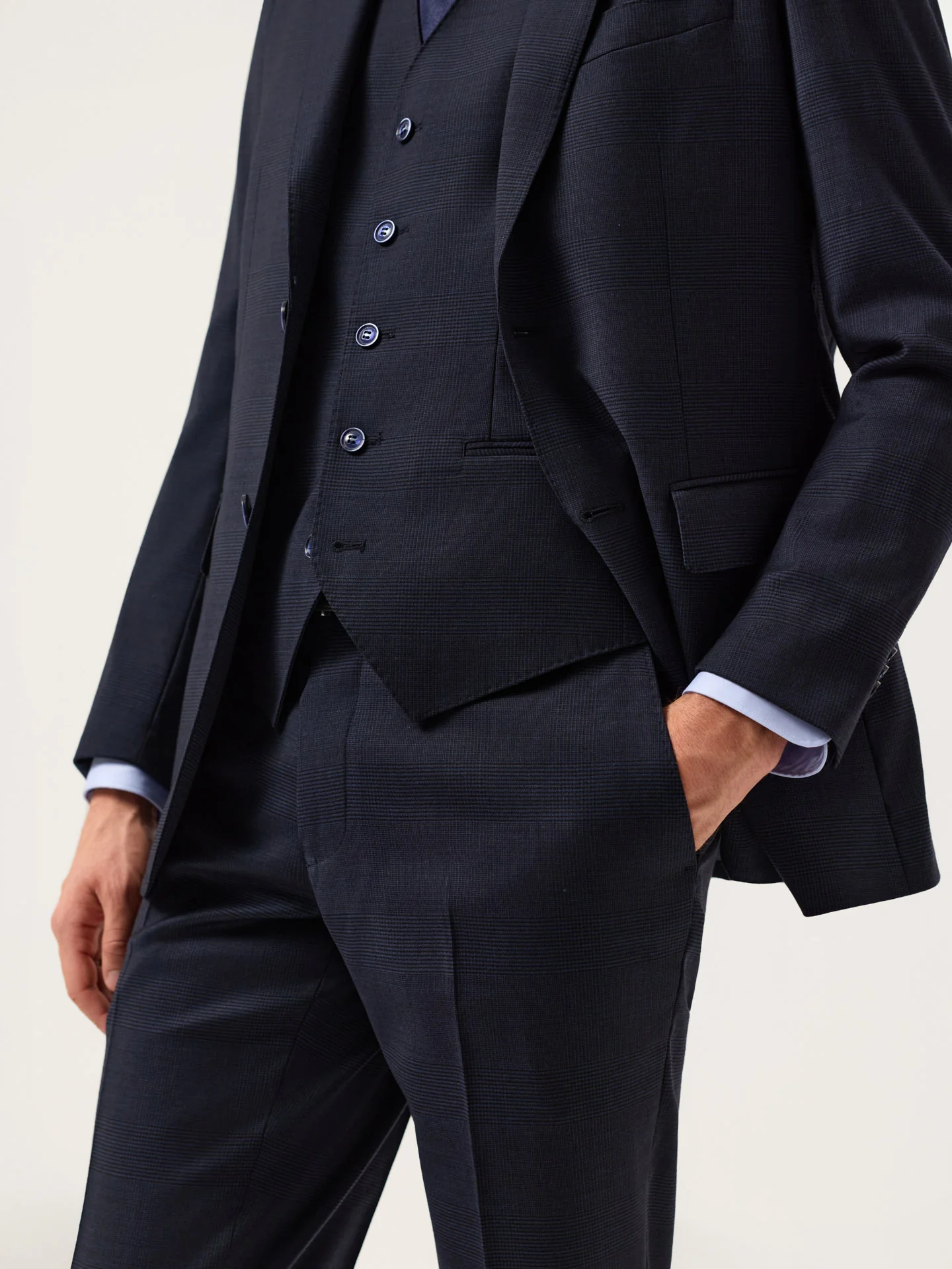 Slim Fit Checked 3-Piece Travel Suit - Image 2