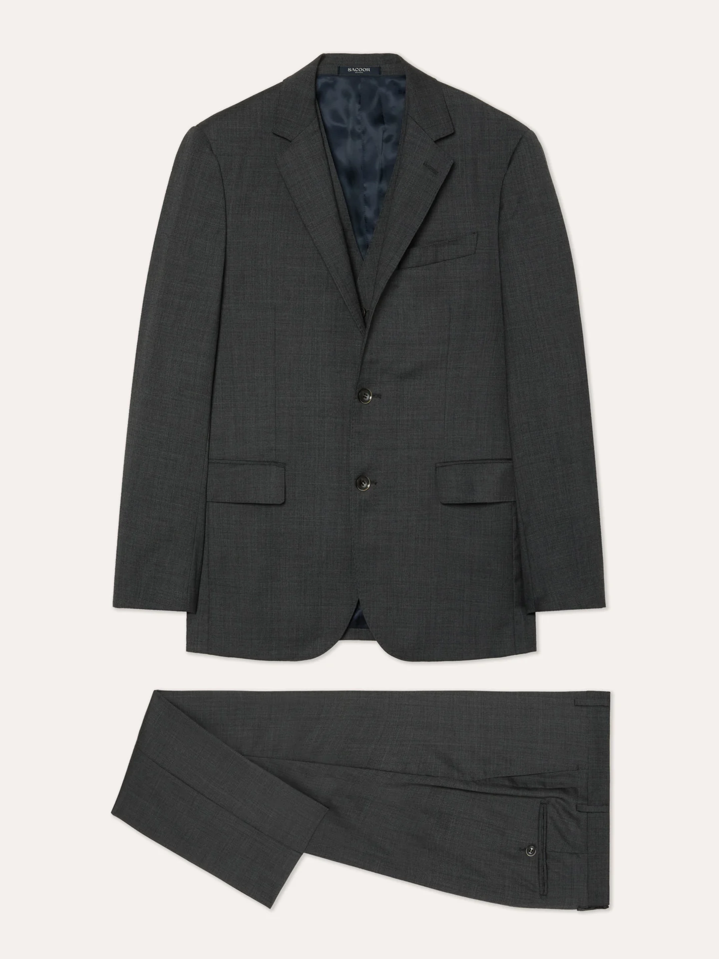 Slim Fit Checked Wool 3-Piece Suit - Image 4