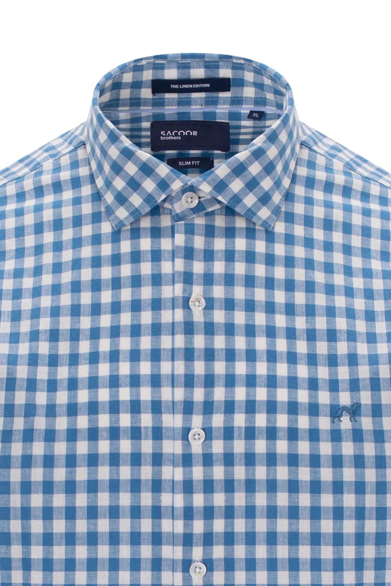 Slim fit checks linen edition shirt - Image 3