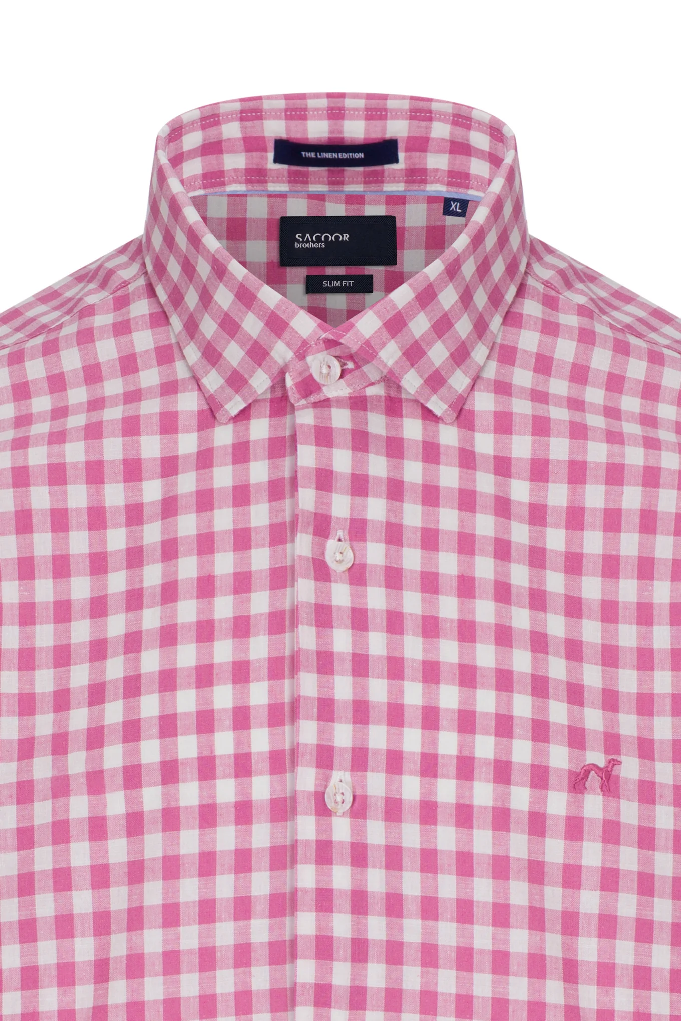 Slim fit checks linen edition shirt - Image 3