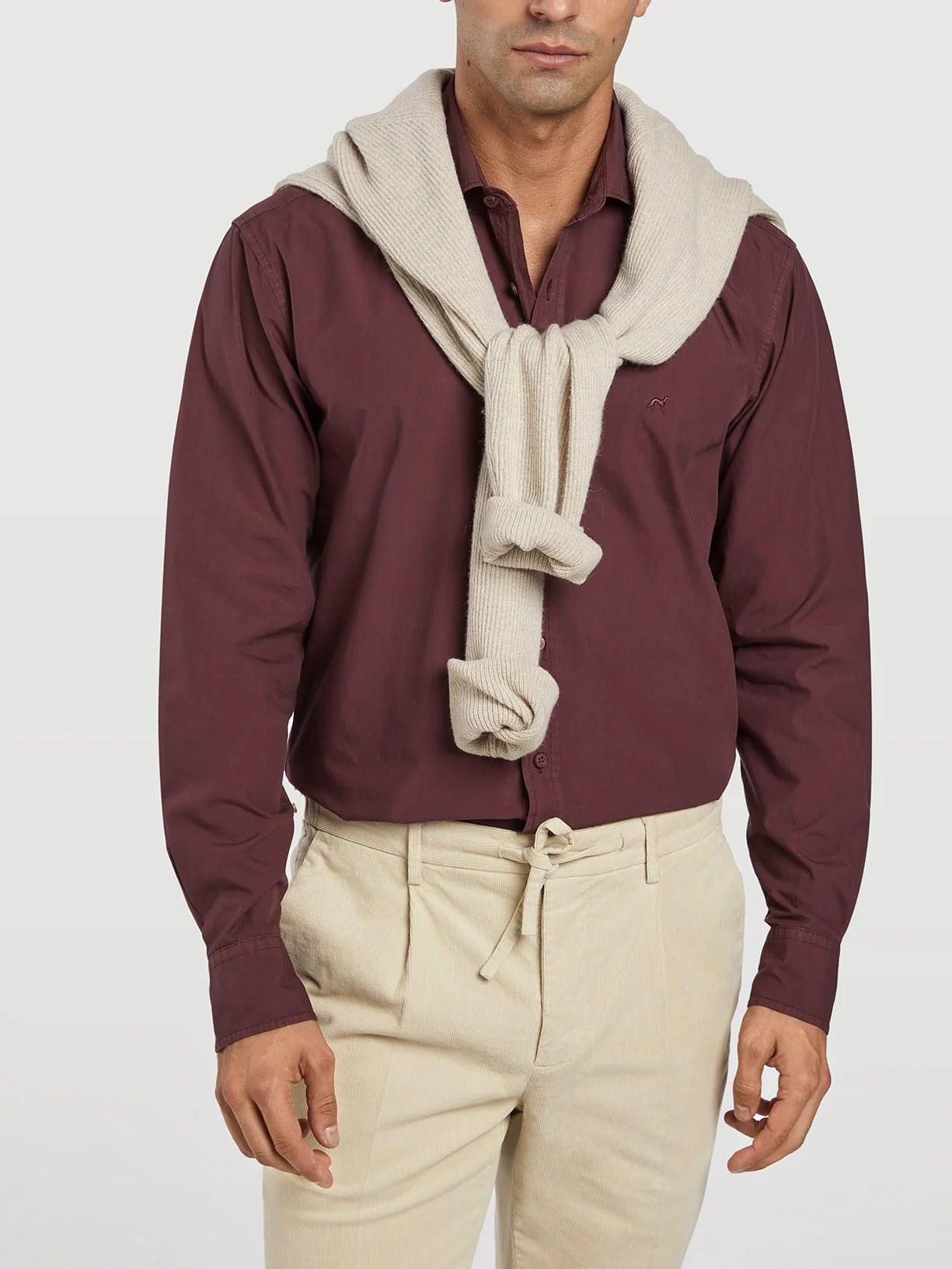 Slim fit comfort poplin garment dye shirt