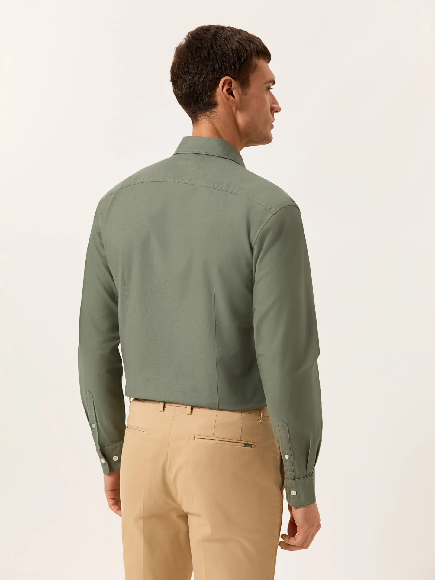 Slim Fit Garment Dye Open Oxford Shirt in Comfort Cotton - Image 3