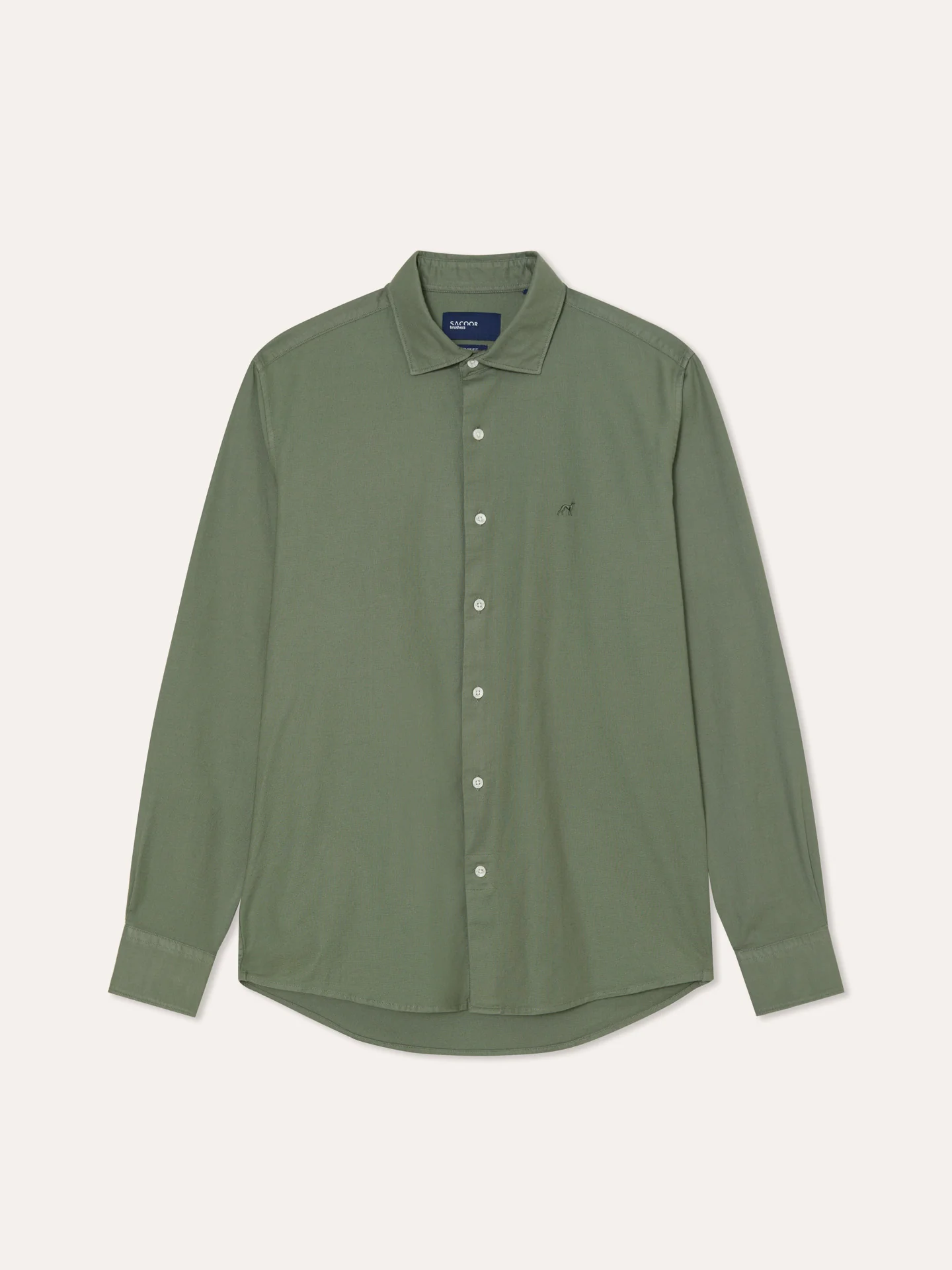 Slim Fit Garment Dye Open Oxford Shirt in Comfort Cotton - Image 4