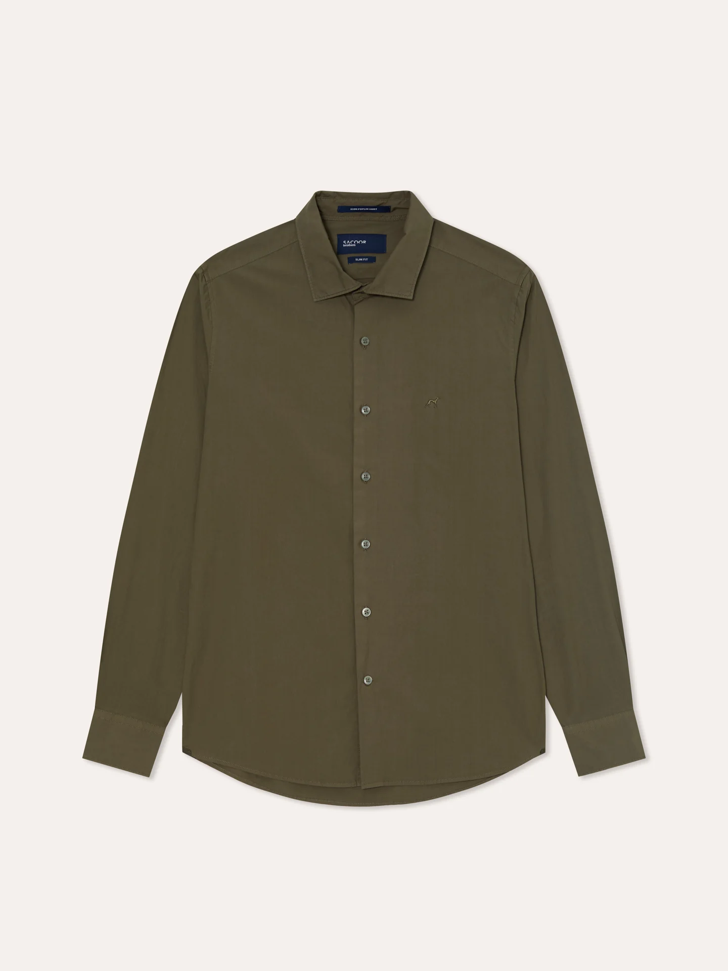 Slim Fit Garment Dye Poplin Open Shirt in Comfort Cotton - Image 5