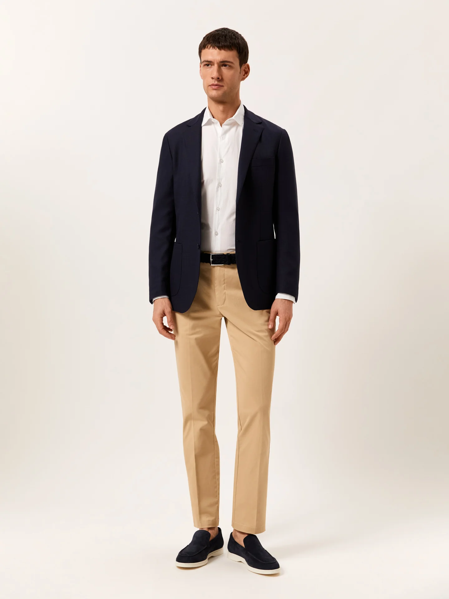 Slim Fit Garment Dye Poplin Open Shirt in Comfort Cotton