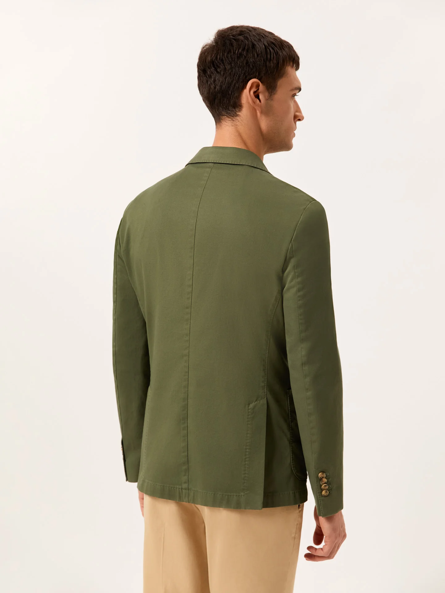 Slim Fit Garment Dye Structured Blazer in Comfort Cotton - Image 4