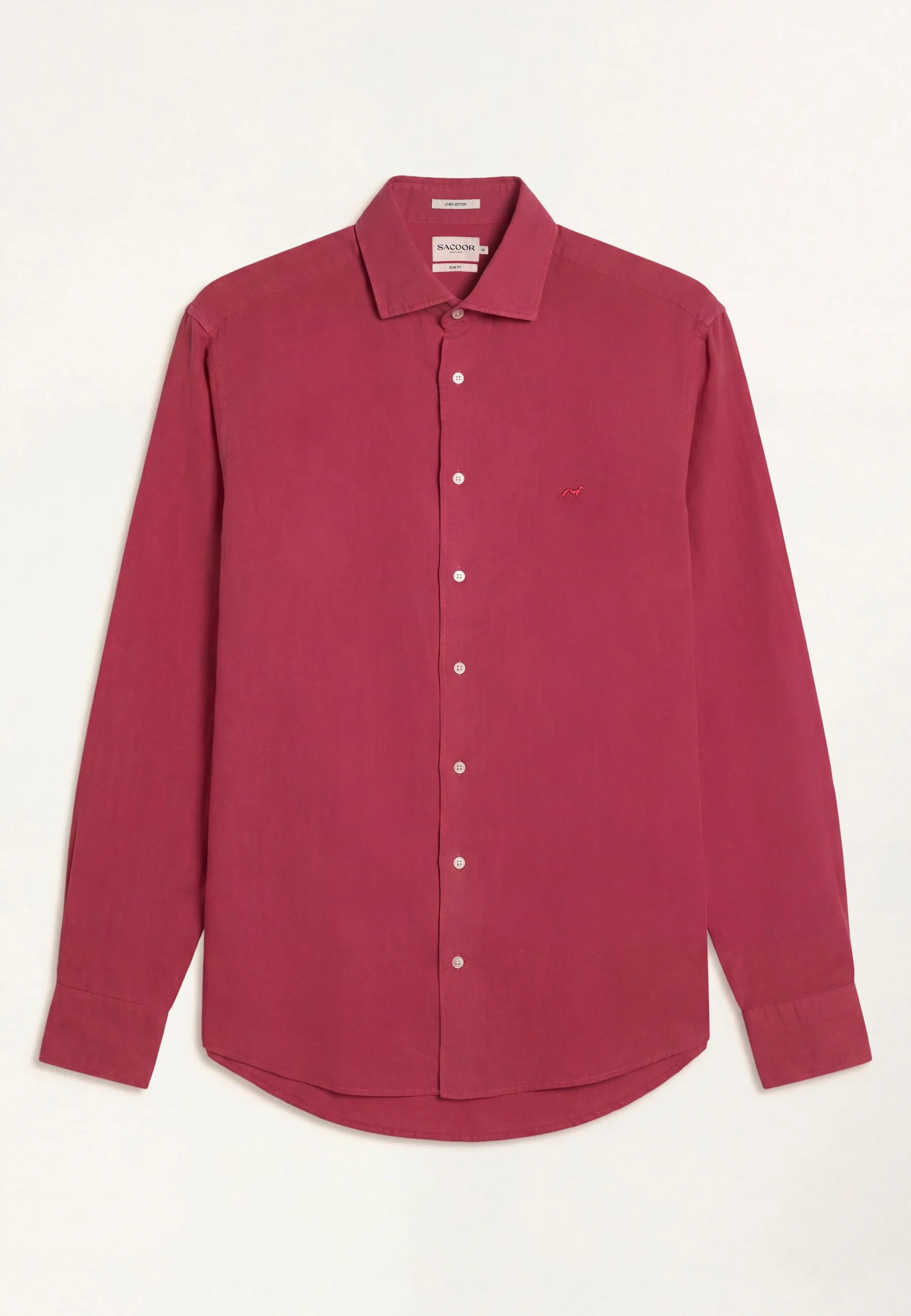 Slim Fit garment dyed Lyocell Linen Shirt with Open Collar - Image 18