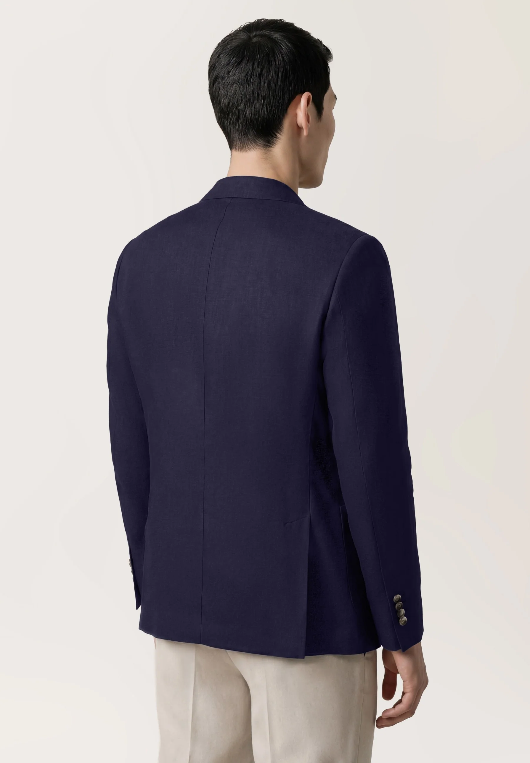Slim fit Herringbone Pure Linen Blazer - Image 4