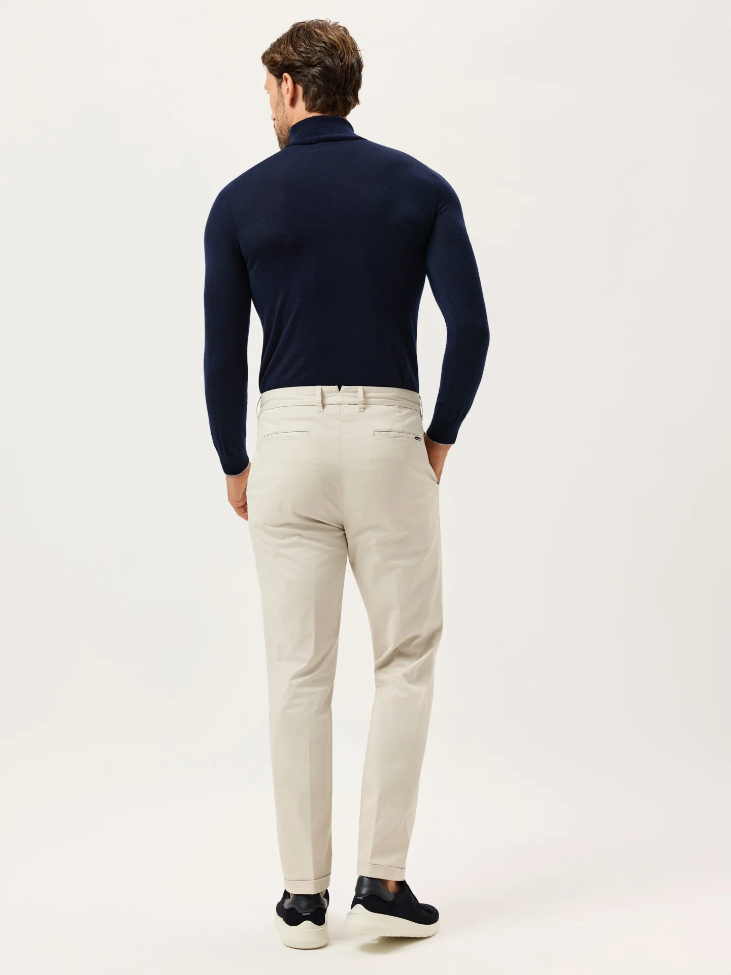 Slim Fit Light Twill Chino With Front Pleat And Garment Dye Finish - Image 16