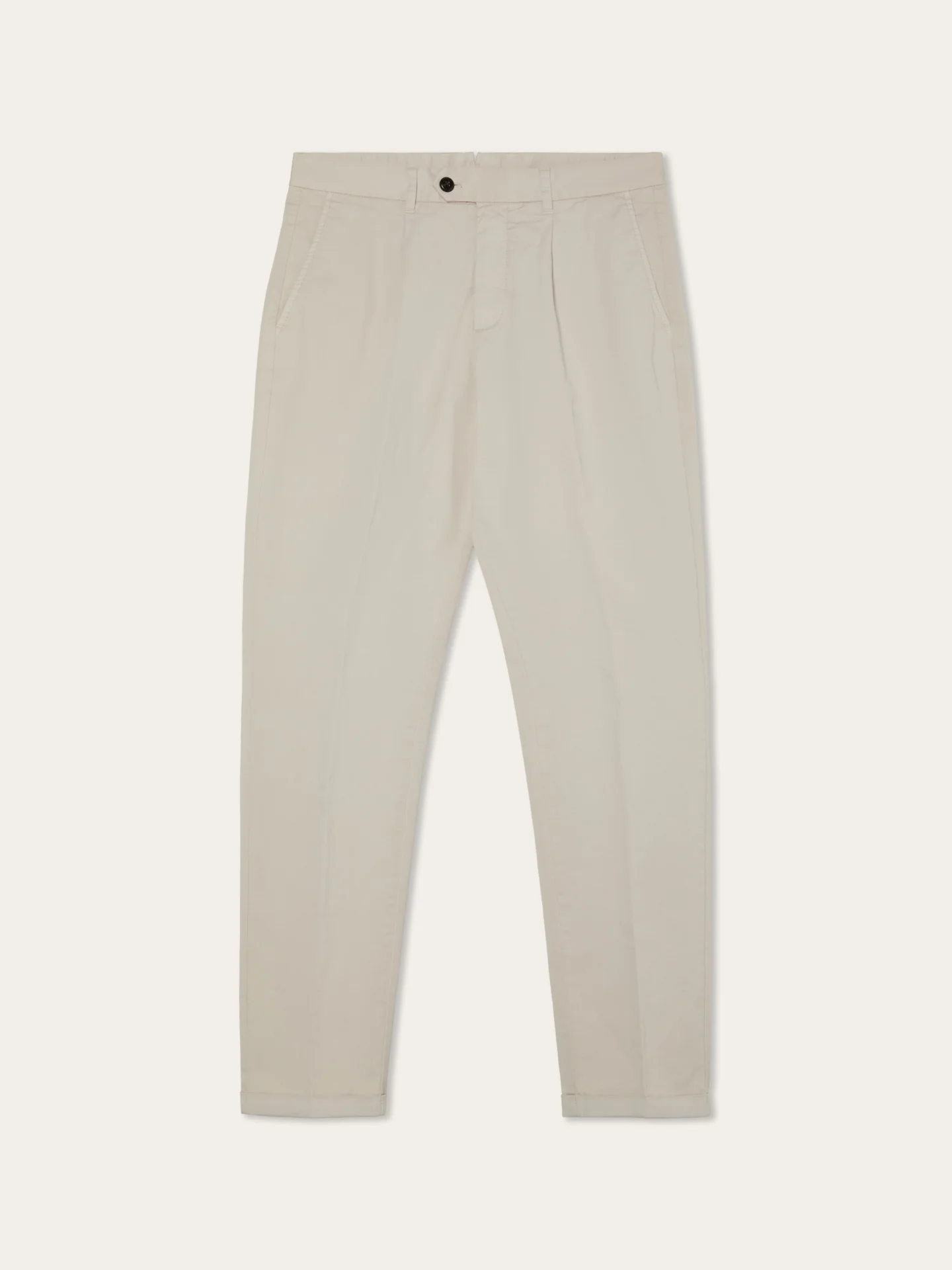 Slim Fit Light Twill Chino With Front Pleat And Garment Dye Finish - Image 17