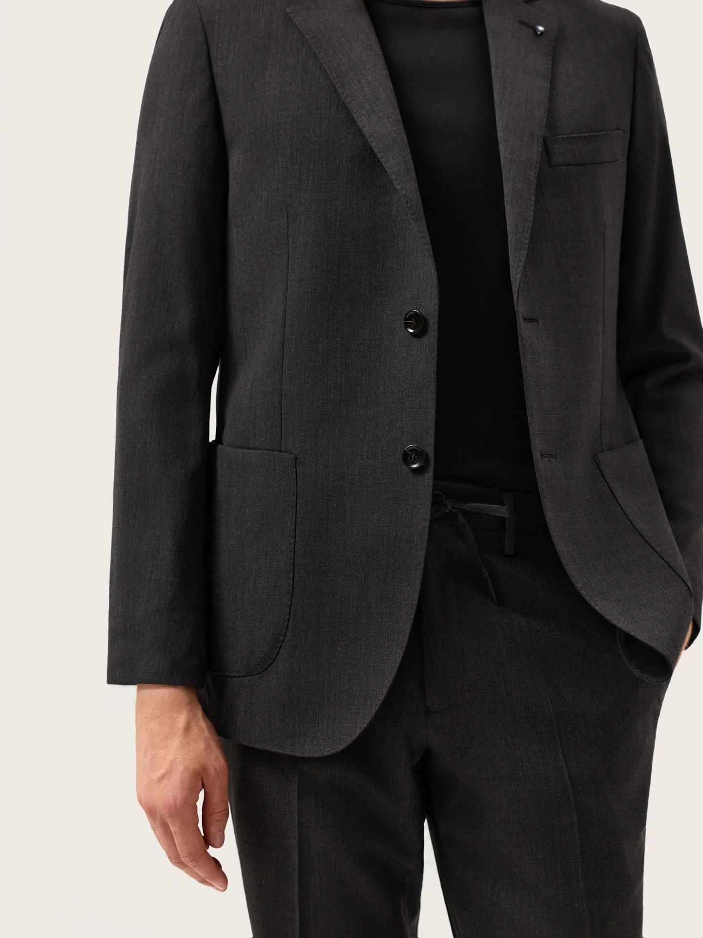 Slim Fit Lounge Travel Suit In Washable Wool - Image 2