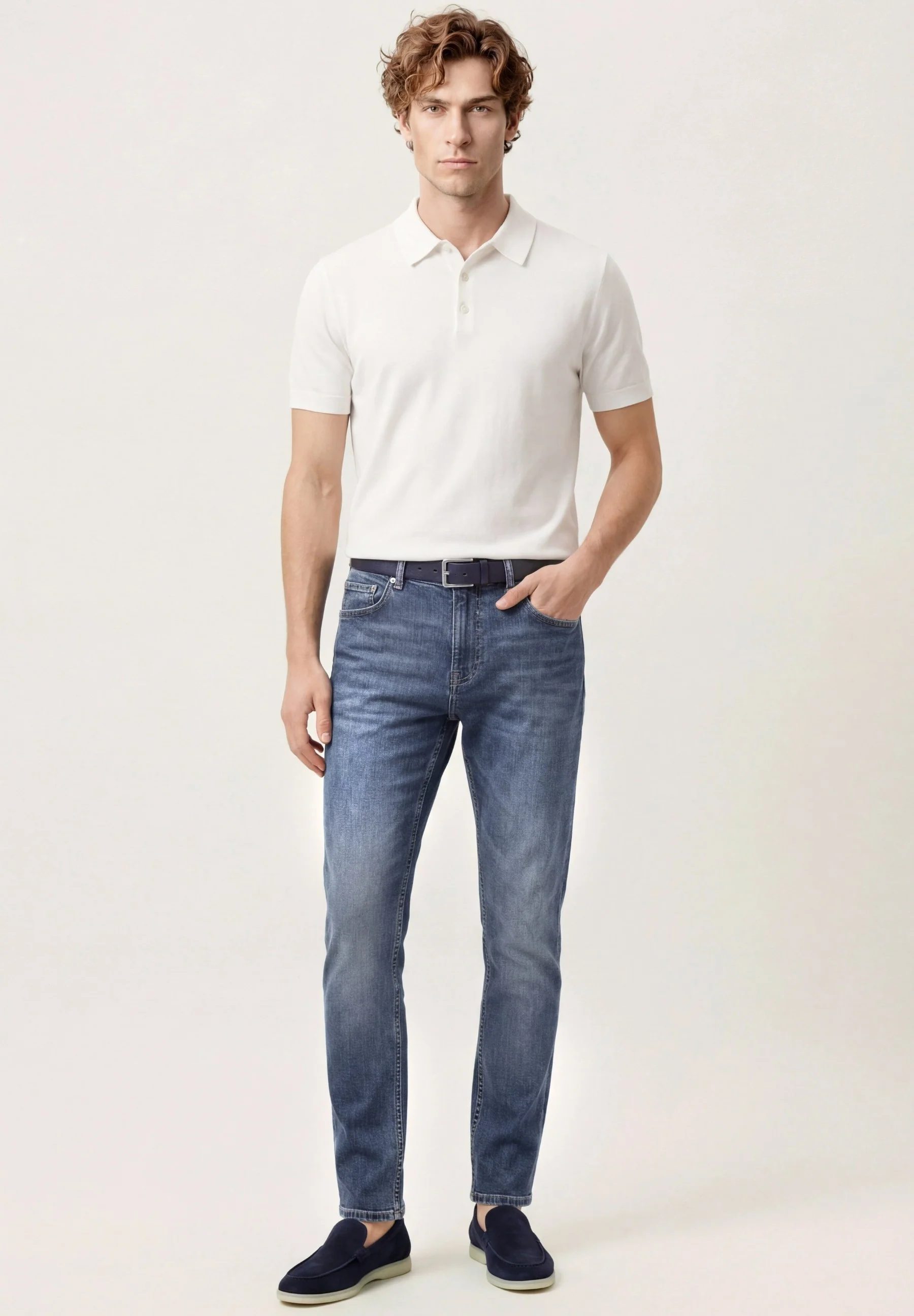 Slim Fit Low-Waist Jeans In Organic Cotton Blend