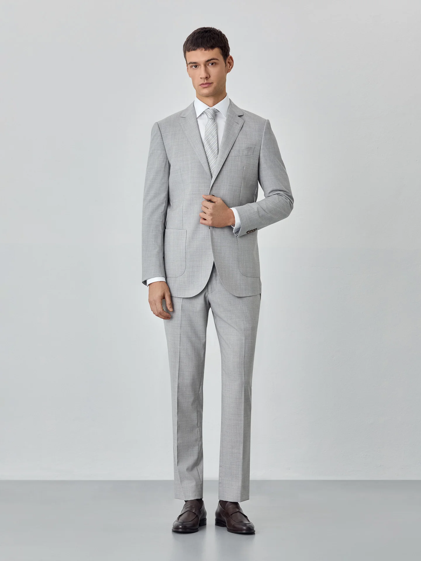 Slim fit Melange Business Suit - Image 2