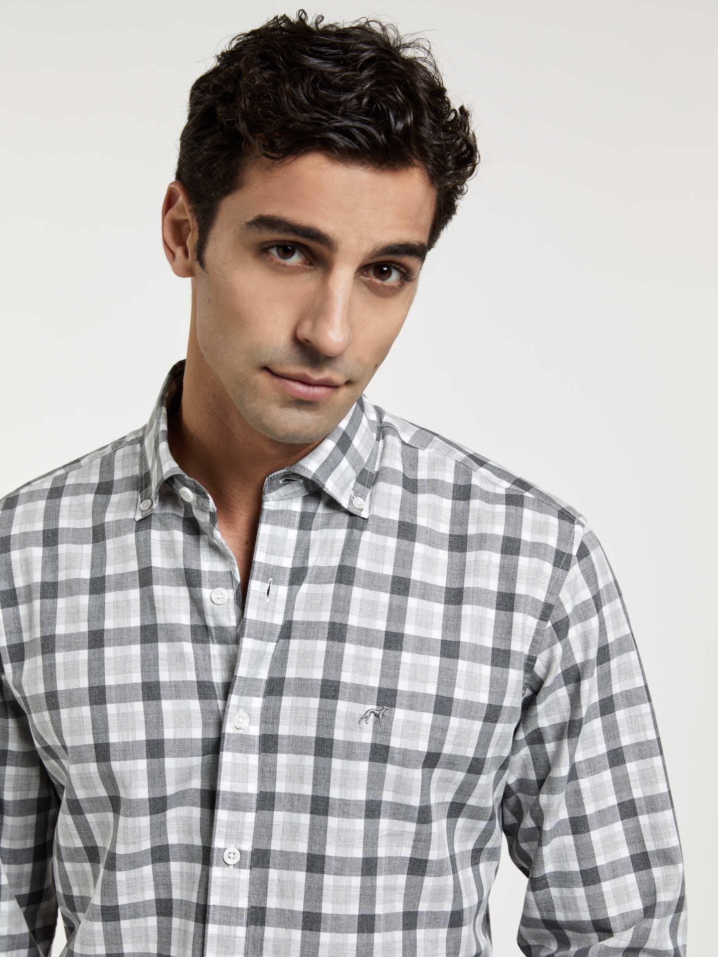 Slim fit melange checks shirt - Image 2