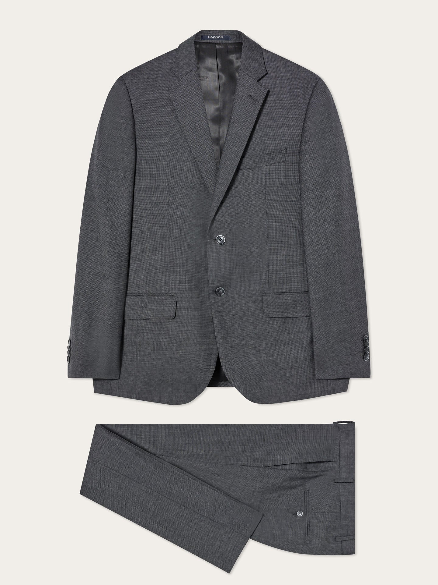 Slim Fit Nailhead Wool 3-Piece Suit - Image 4