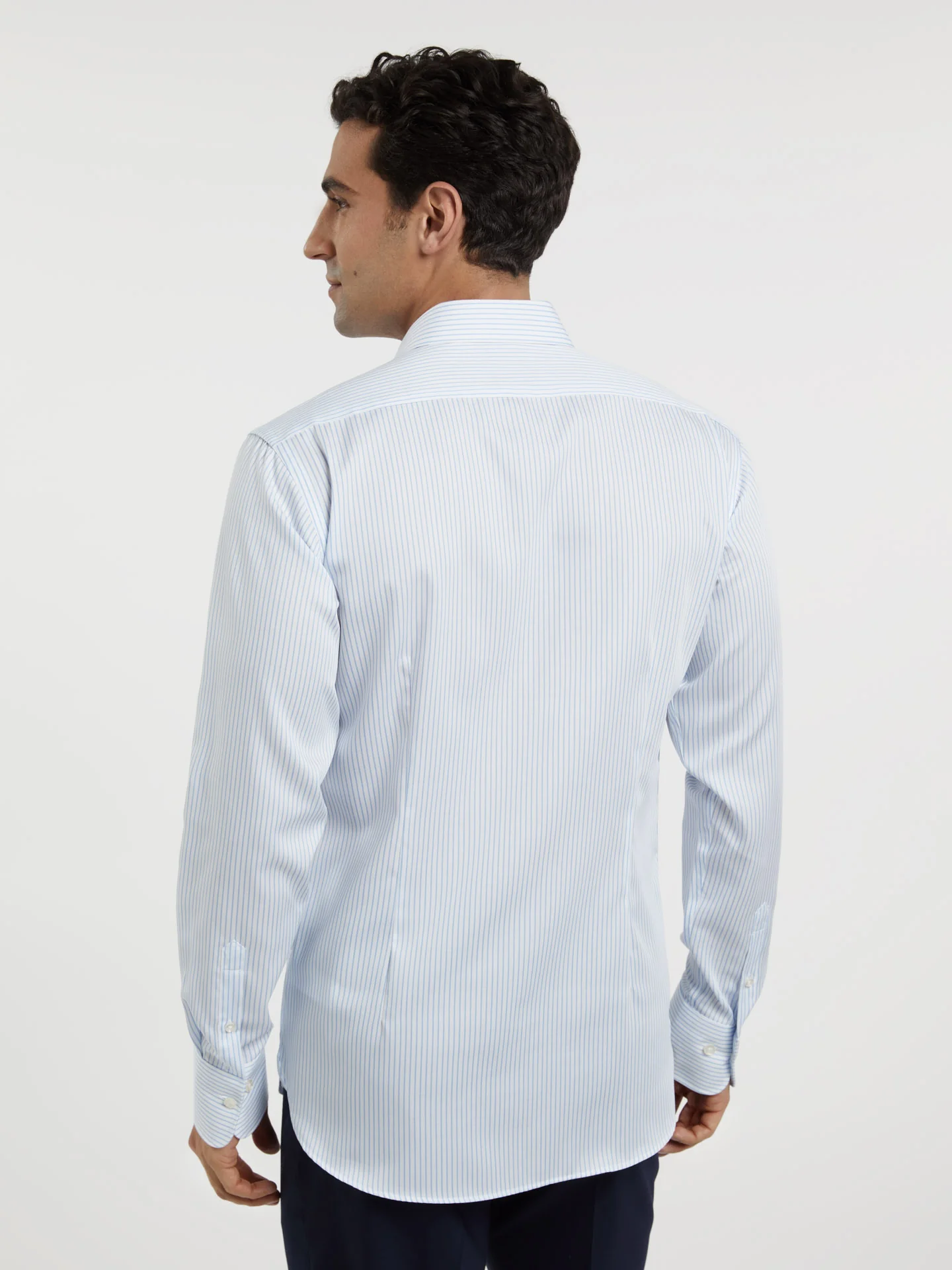 Slim Fit Non-Iron stripes Formal Shirt - Image 3