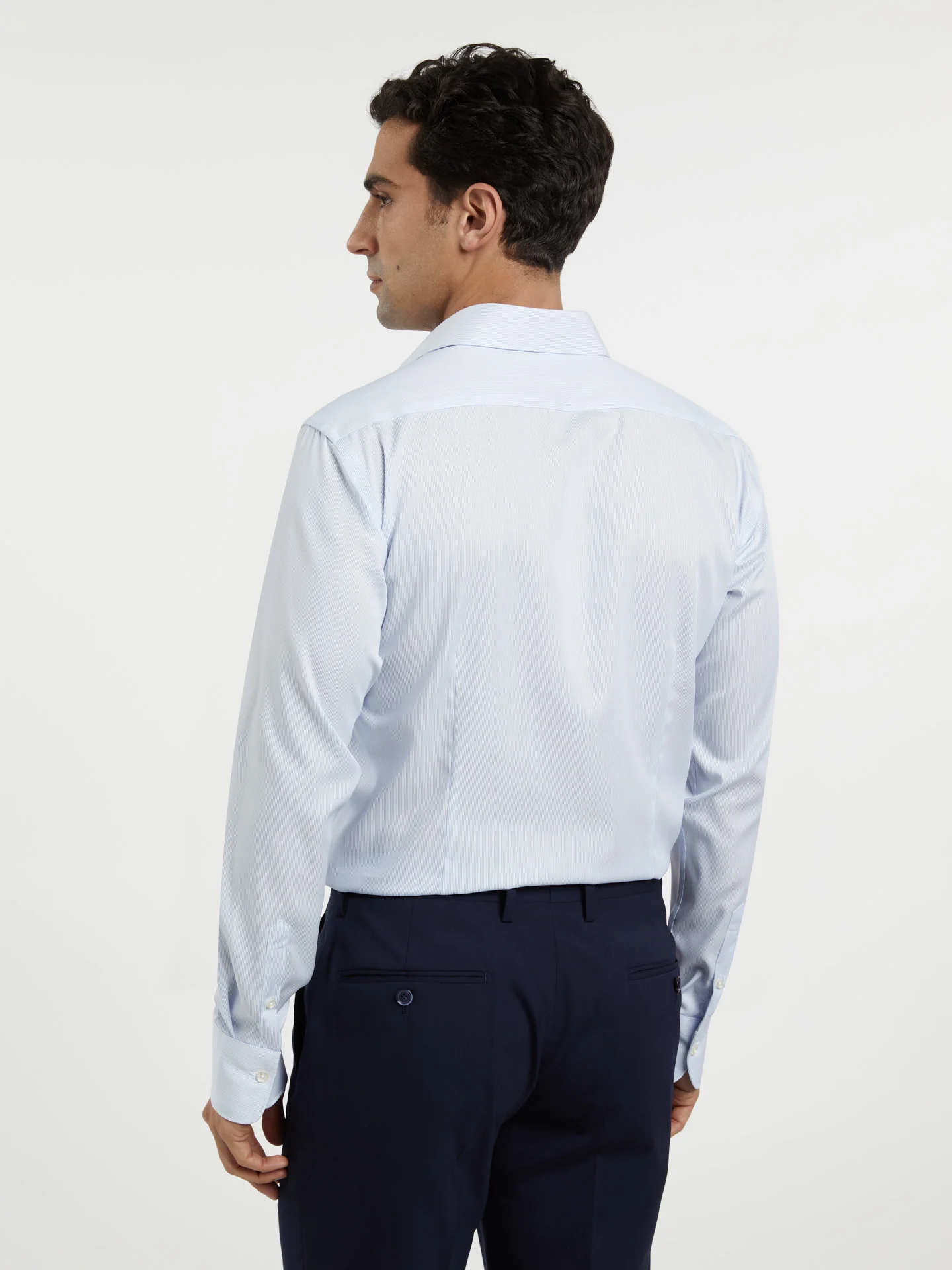 Slim Fit Non-Iron stripes Formal Shirt - Image 3