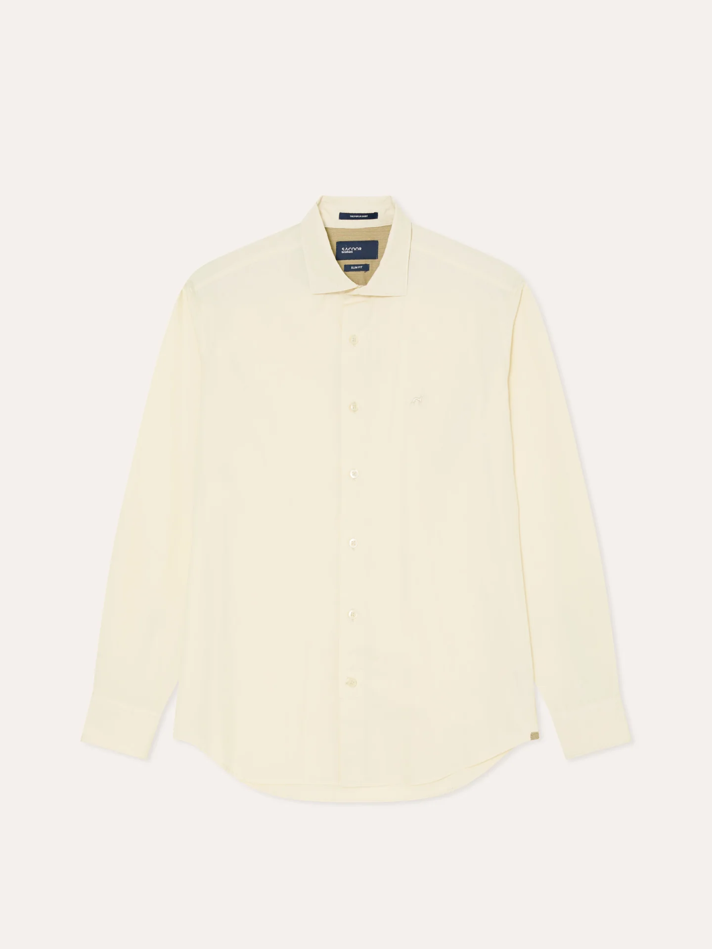 Slim Fit Overdye Poplin Shirt with Open Collar - Image 20