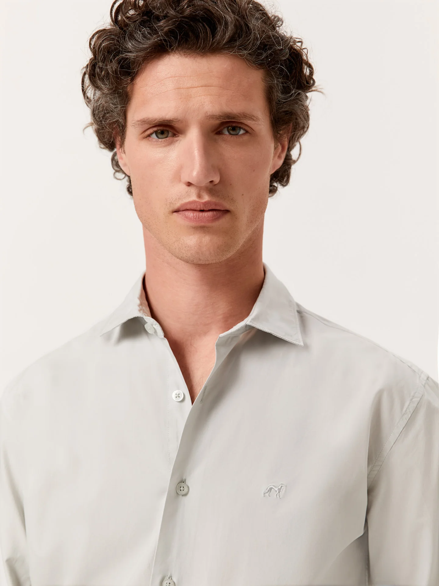 Slim Fit Overdye Poplin Shirt with Open Collar - Image 28