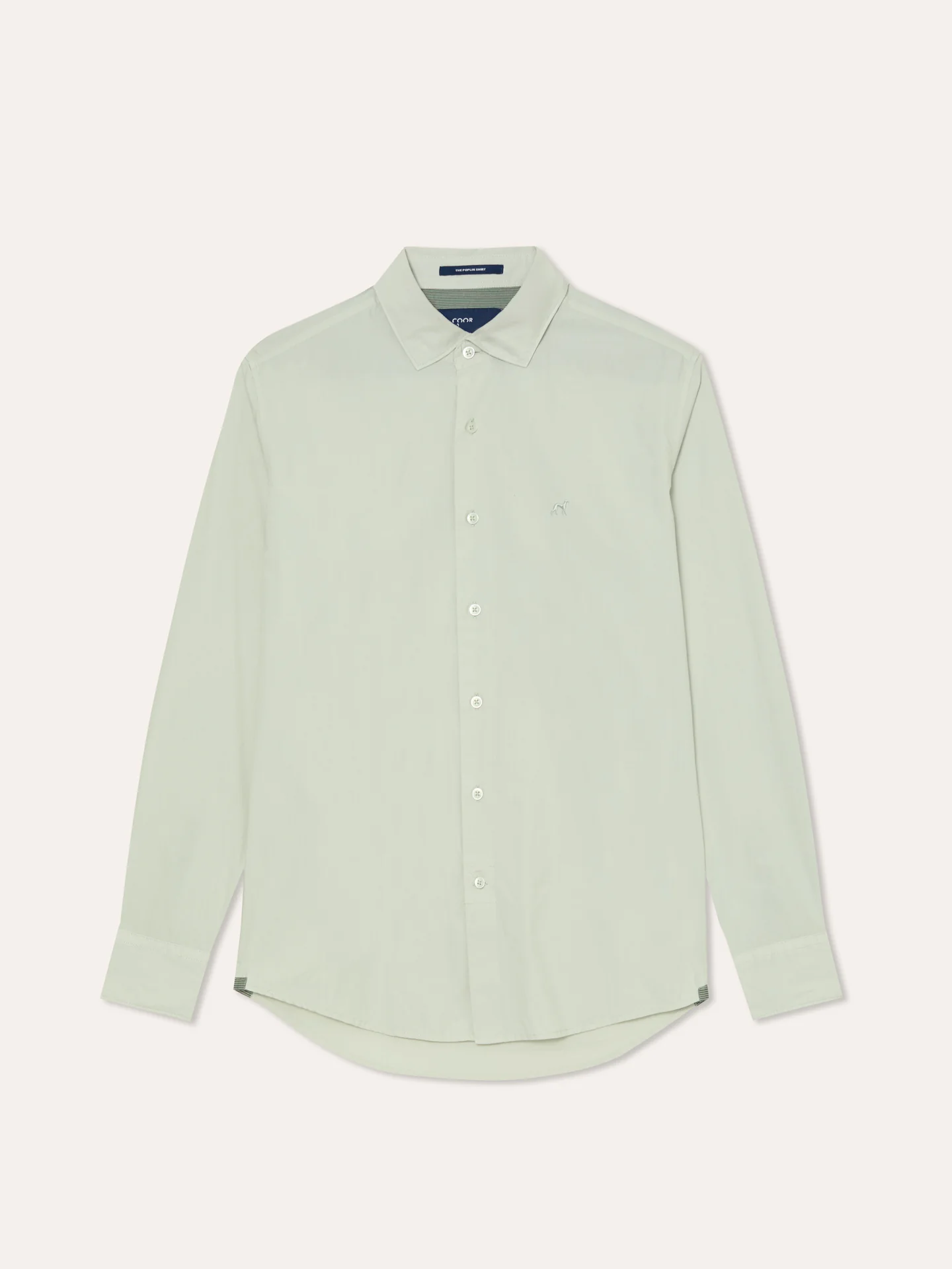 Slim Fit Overdye Poplin Shirt with Open Collar - Image 30