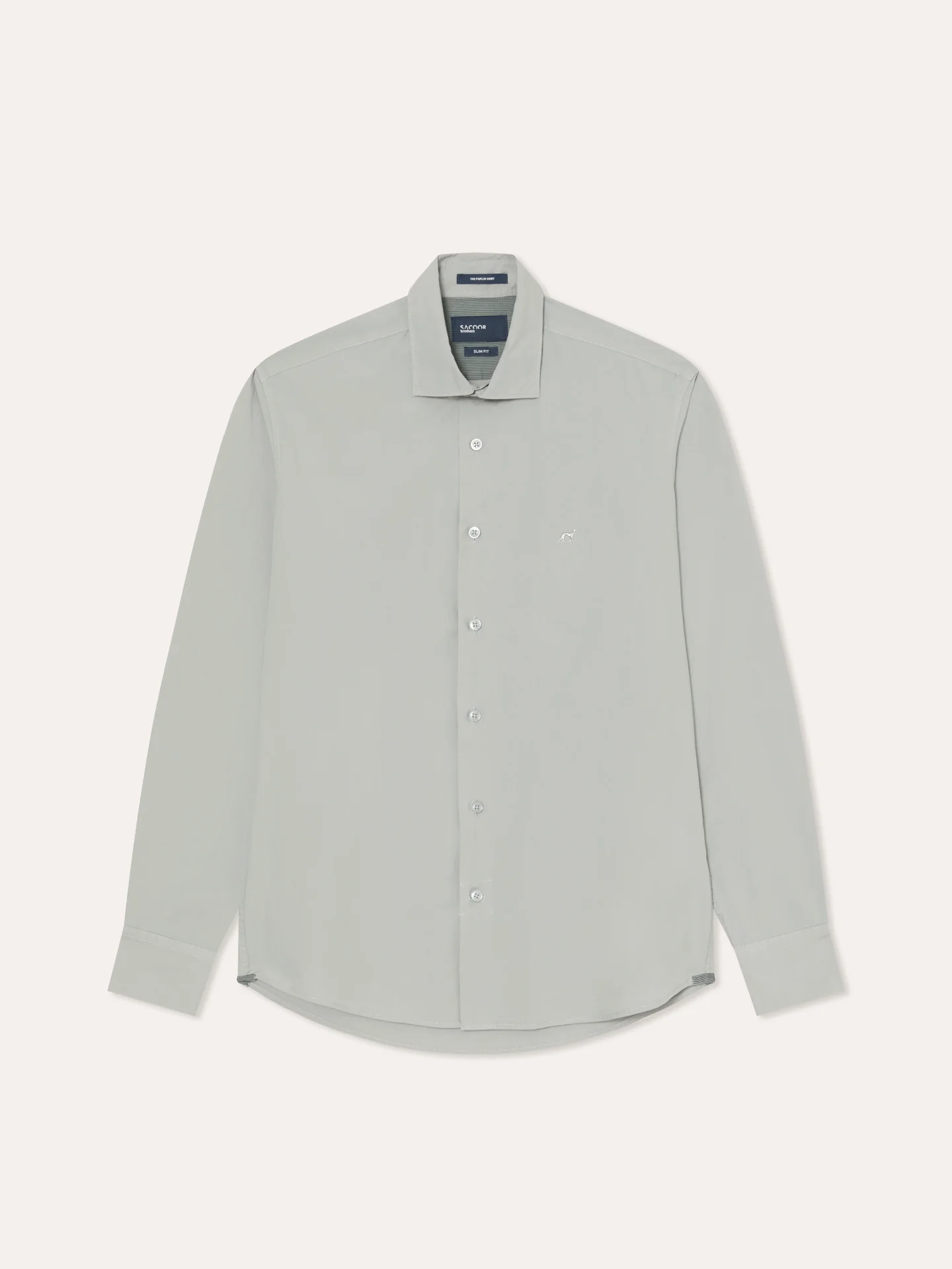 Slim Fit Overdye Poplin Shirt with Open Collar - Image 34