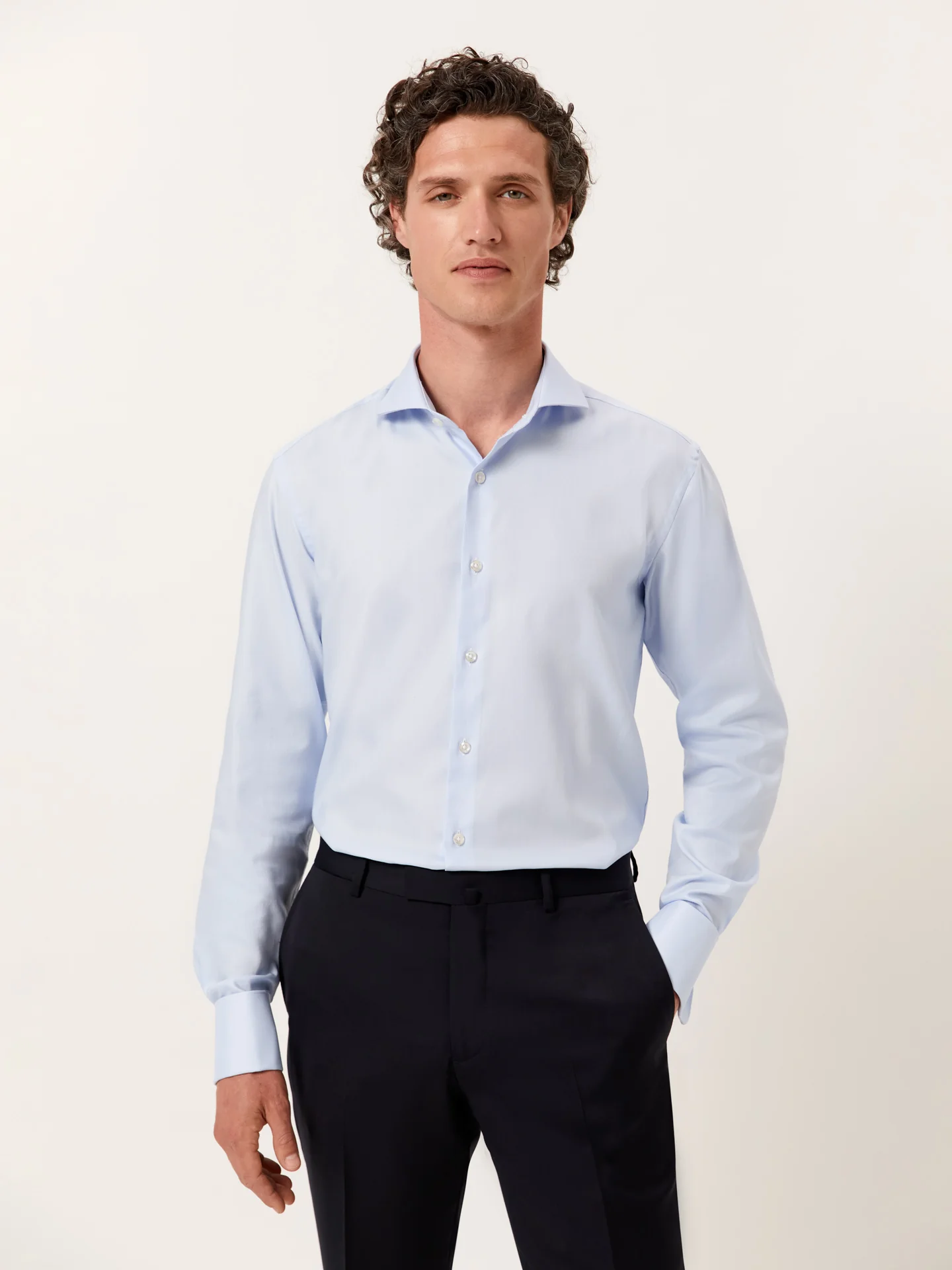 Slim Fit Oxford Shirt with Dublin Collar and Double Cuffs
