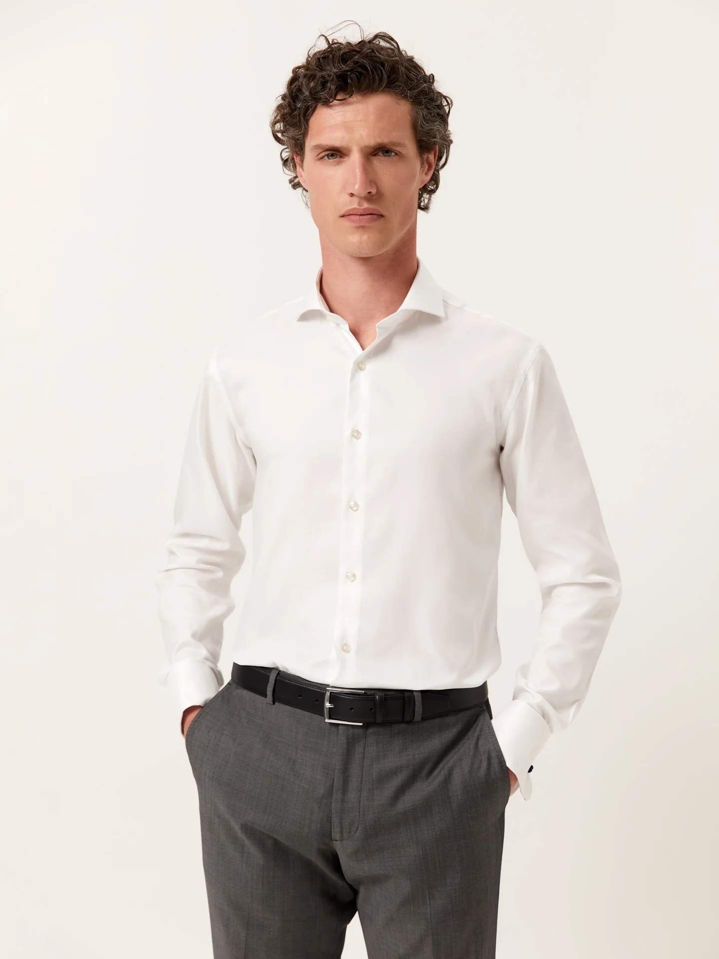 Slim Fit Oxford Shirt with Dublin Collar and Double Cuffs - Image 9