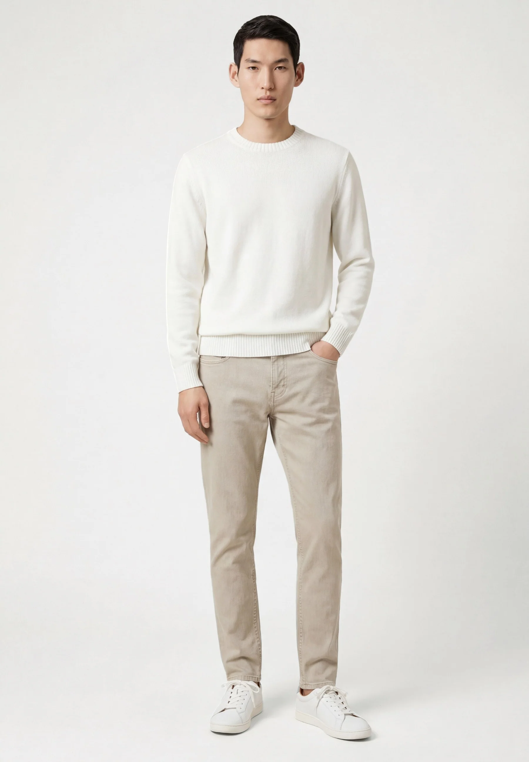 Slim Fit Pigment-Dyed trousers In Tencel Cotton And Elastane Blend - Image 13