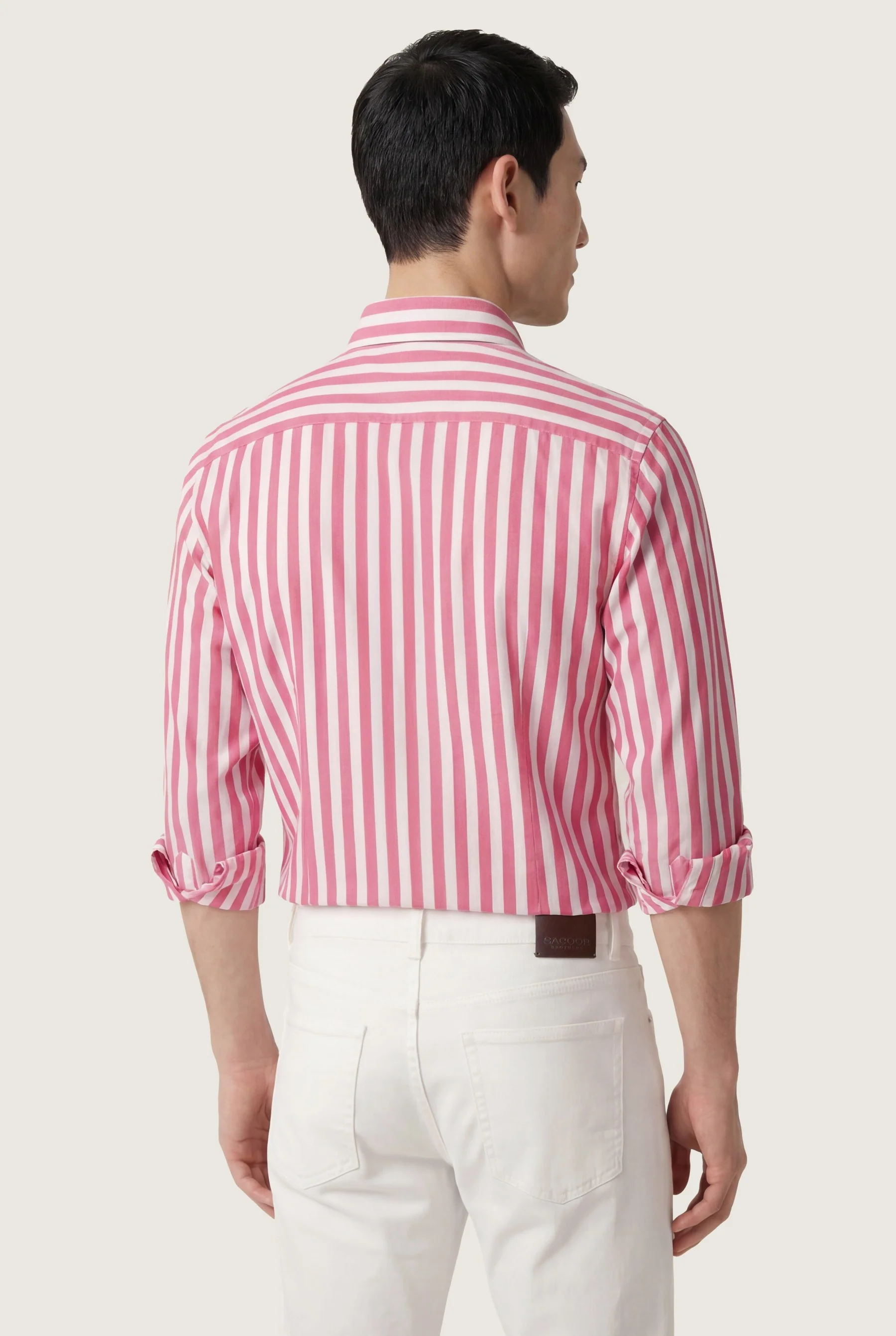Slim Fit Pigment-Dyed trousers In Tencel Cotton And Elastane Blend - Image 42