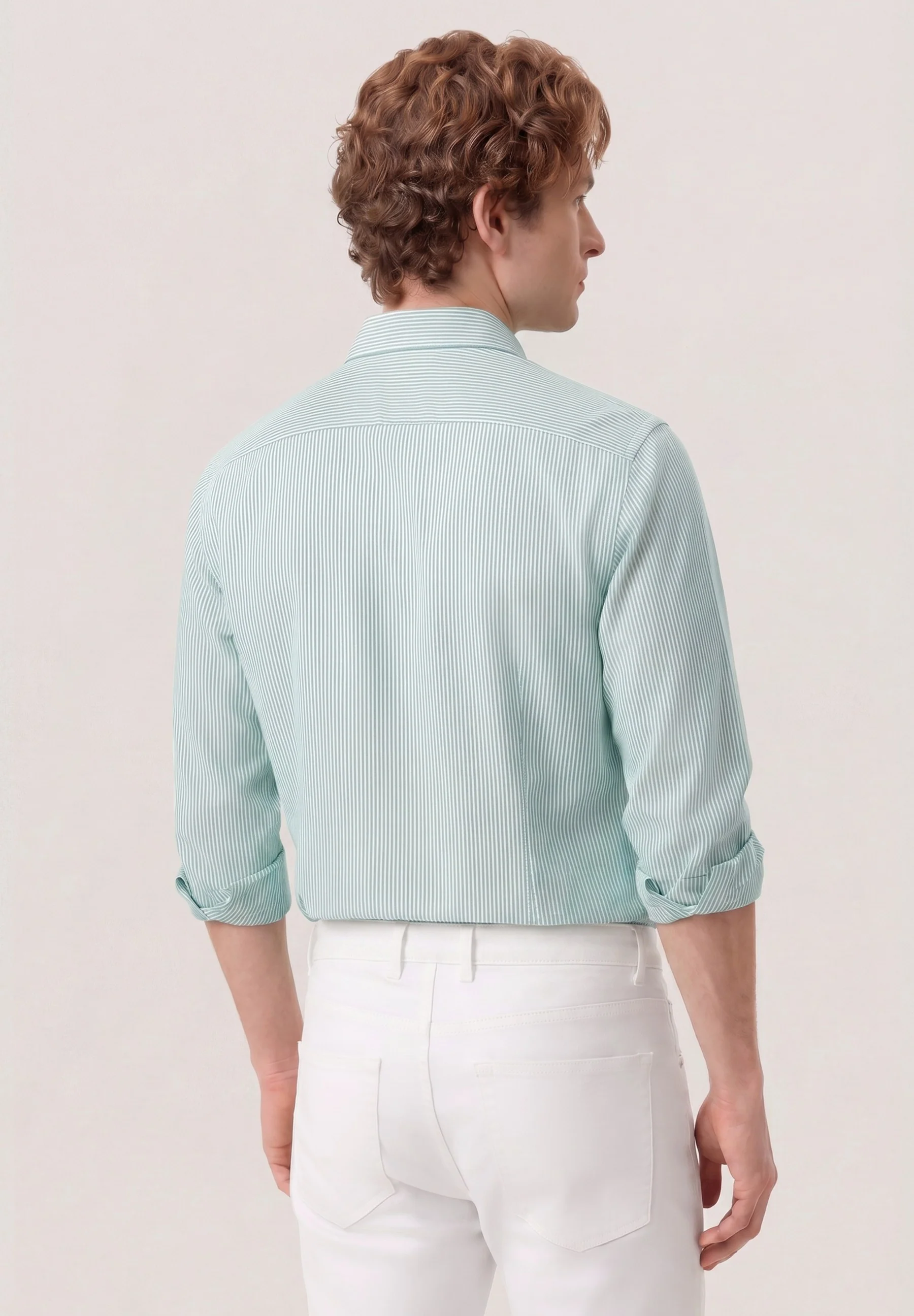 Slim Fit Pigment-Dyed trousers In Tencel Cotton And Elastane Blend - Image 56