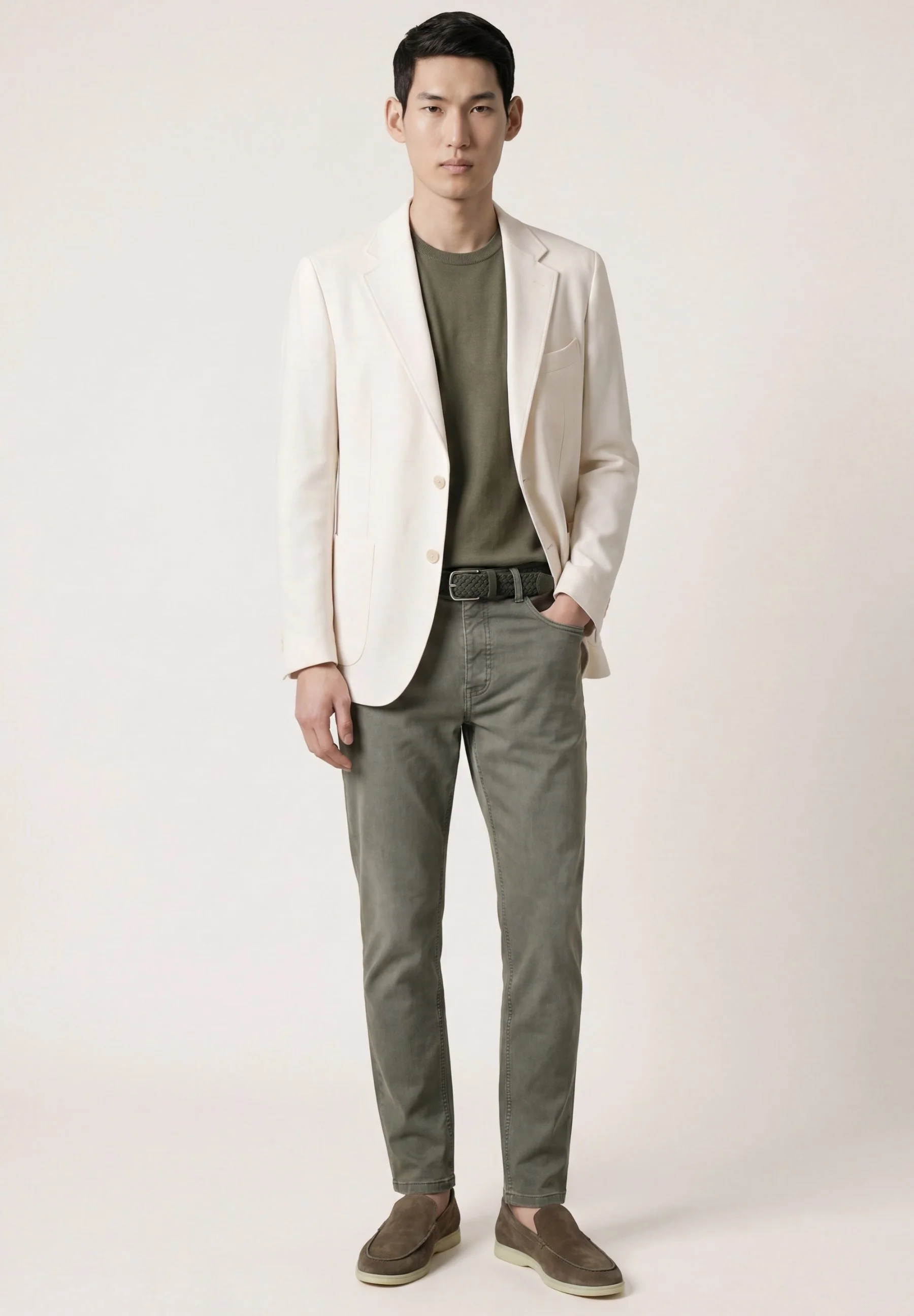Slim fit Piqué Cotton Knit Blazer