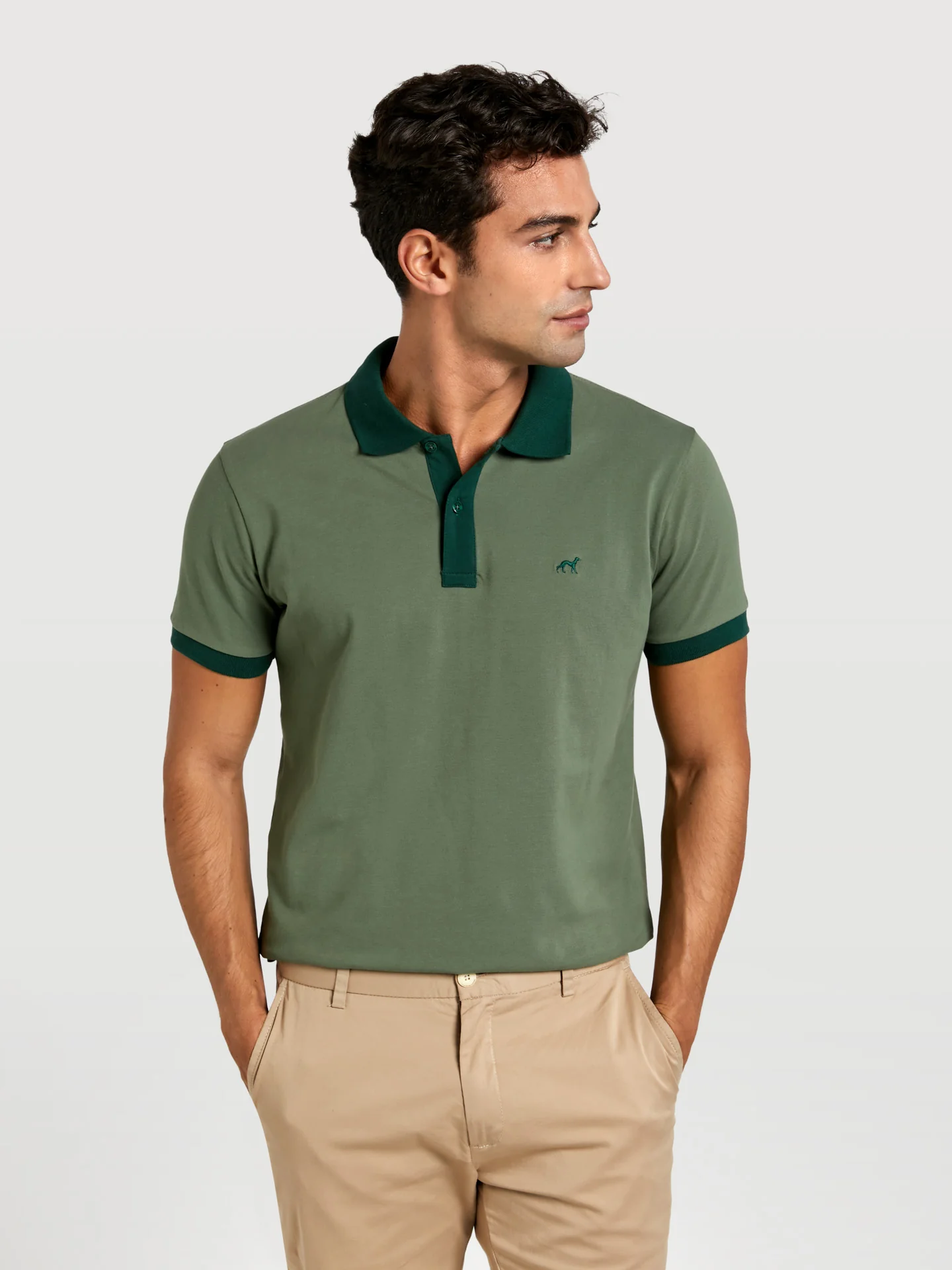 Slim fit piqué polo shirt with contrast colour - Image 10