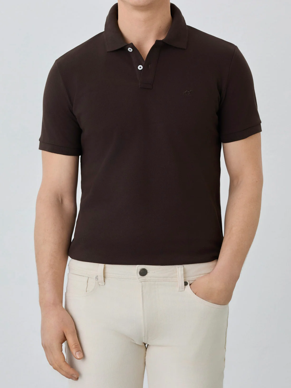 Slim Fit Piqué Polo With Logo Embroidery In BCI Cotton - Image 2
