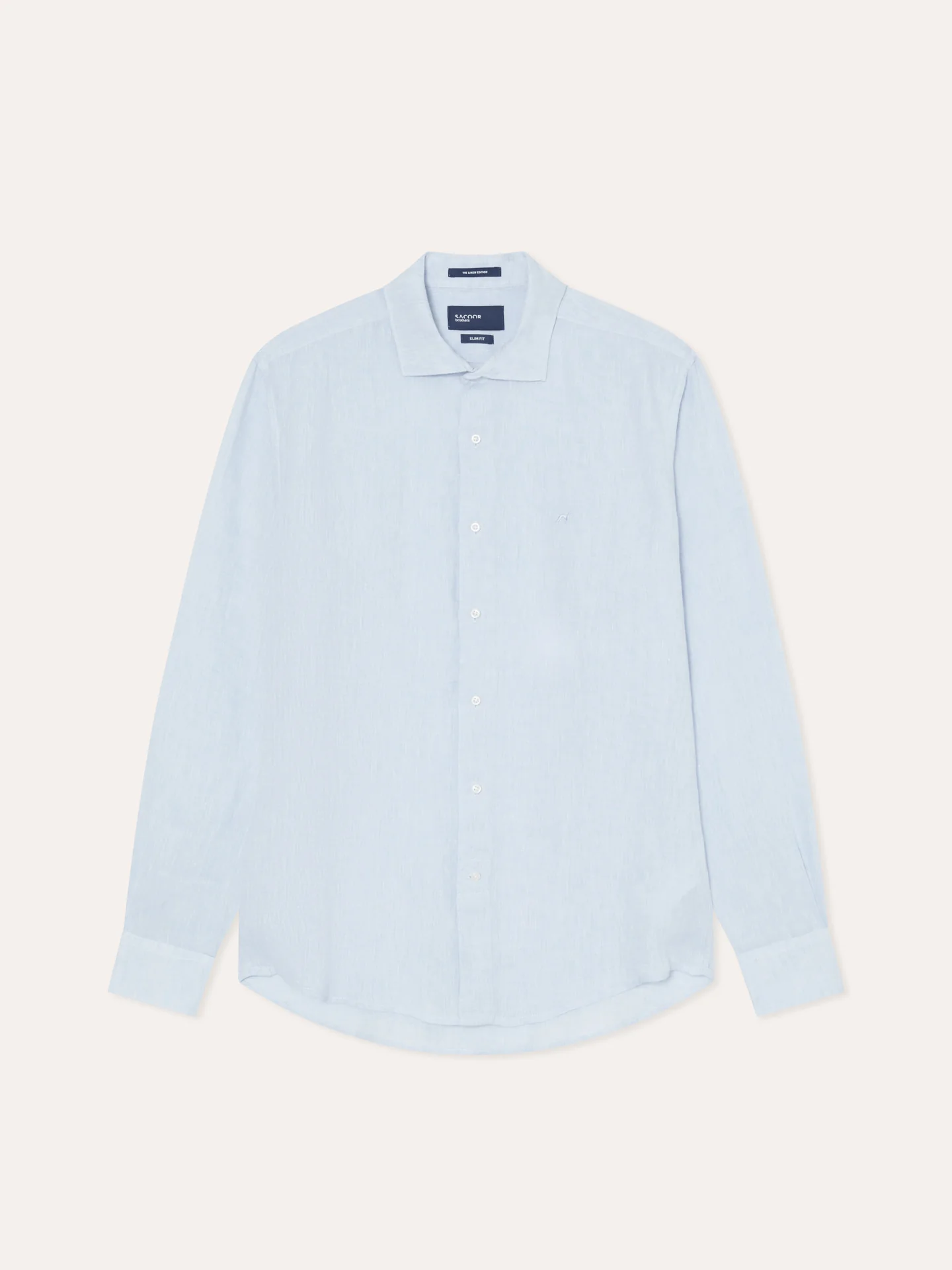 Slim Fit Plain Linen Shirt with Open Collar - Image 16