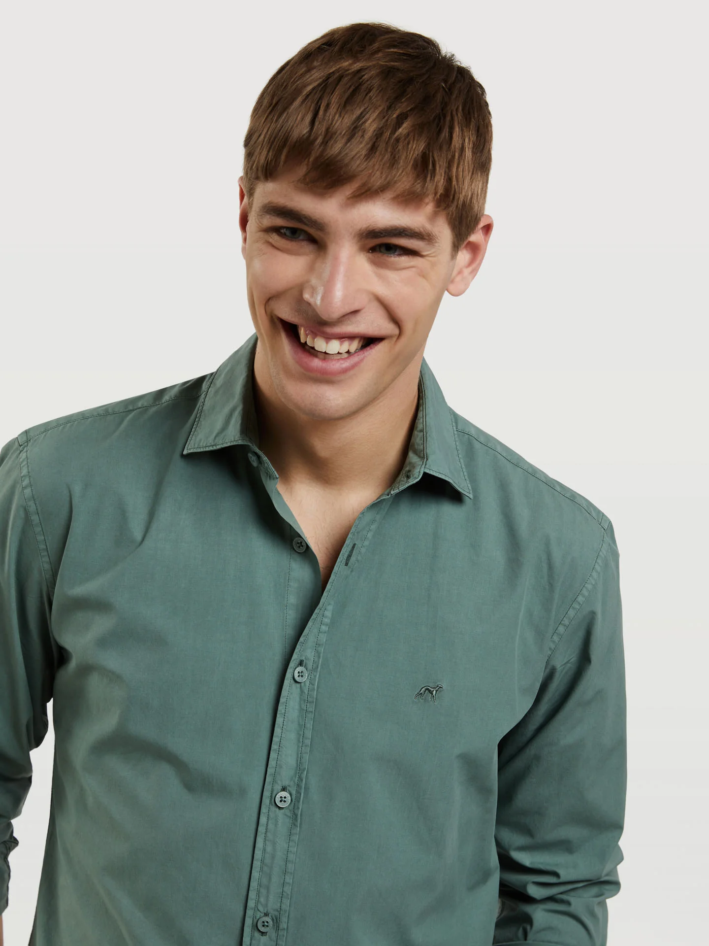 Slim fit poplin faded shirt - Image 10