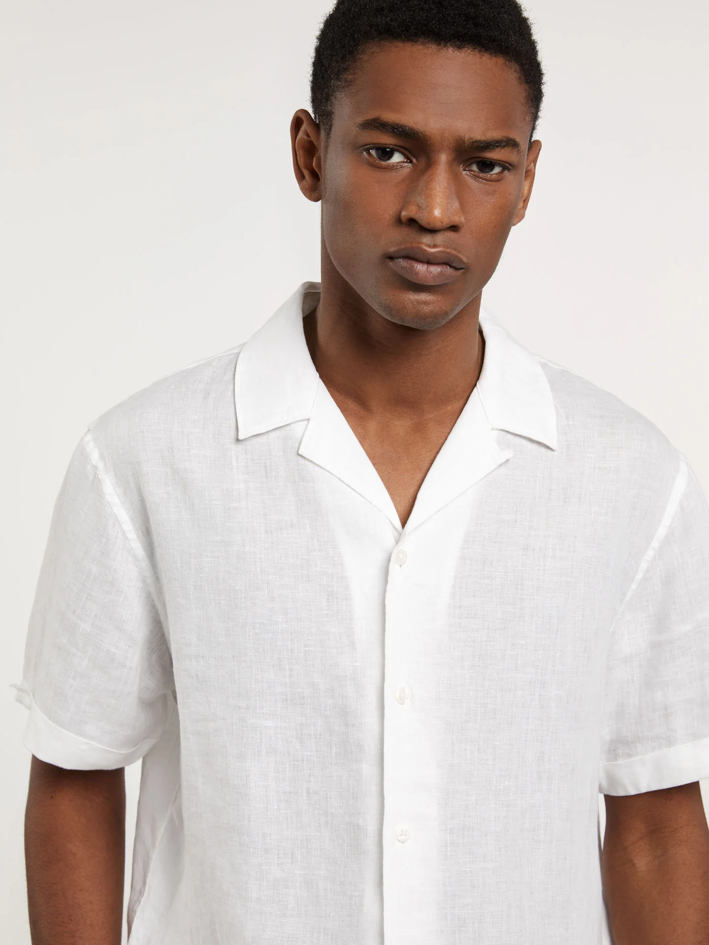 Slim fit pure linen cuba collar shirt - Image 14