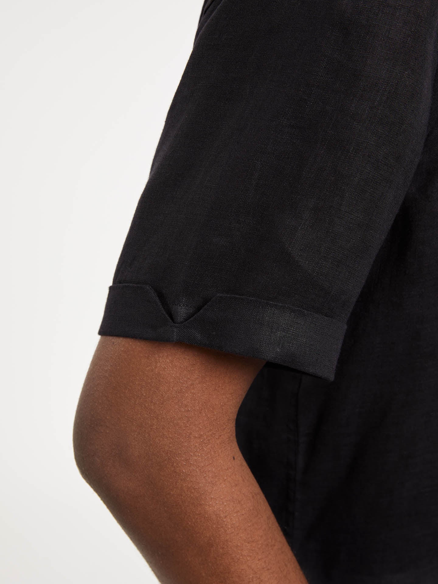 Slim fit pure linen cuba collar shirt - Image 2