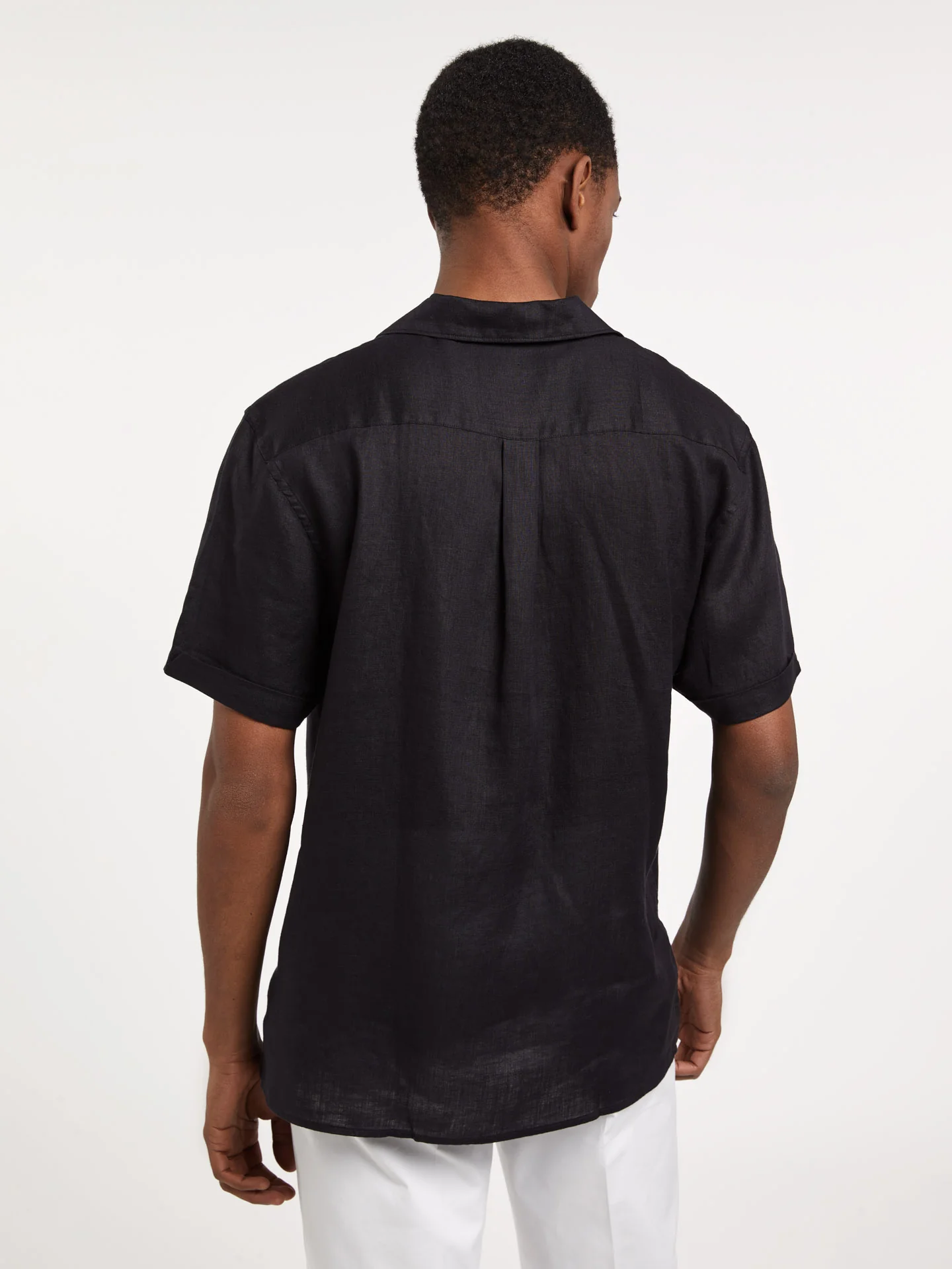 Slim fit pure linen cuba collar shirt - Image 3