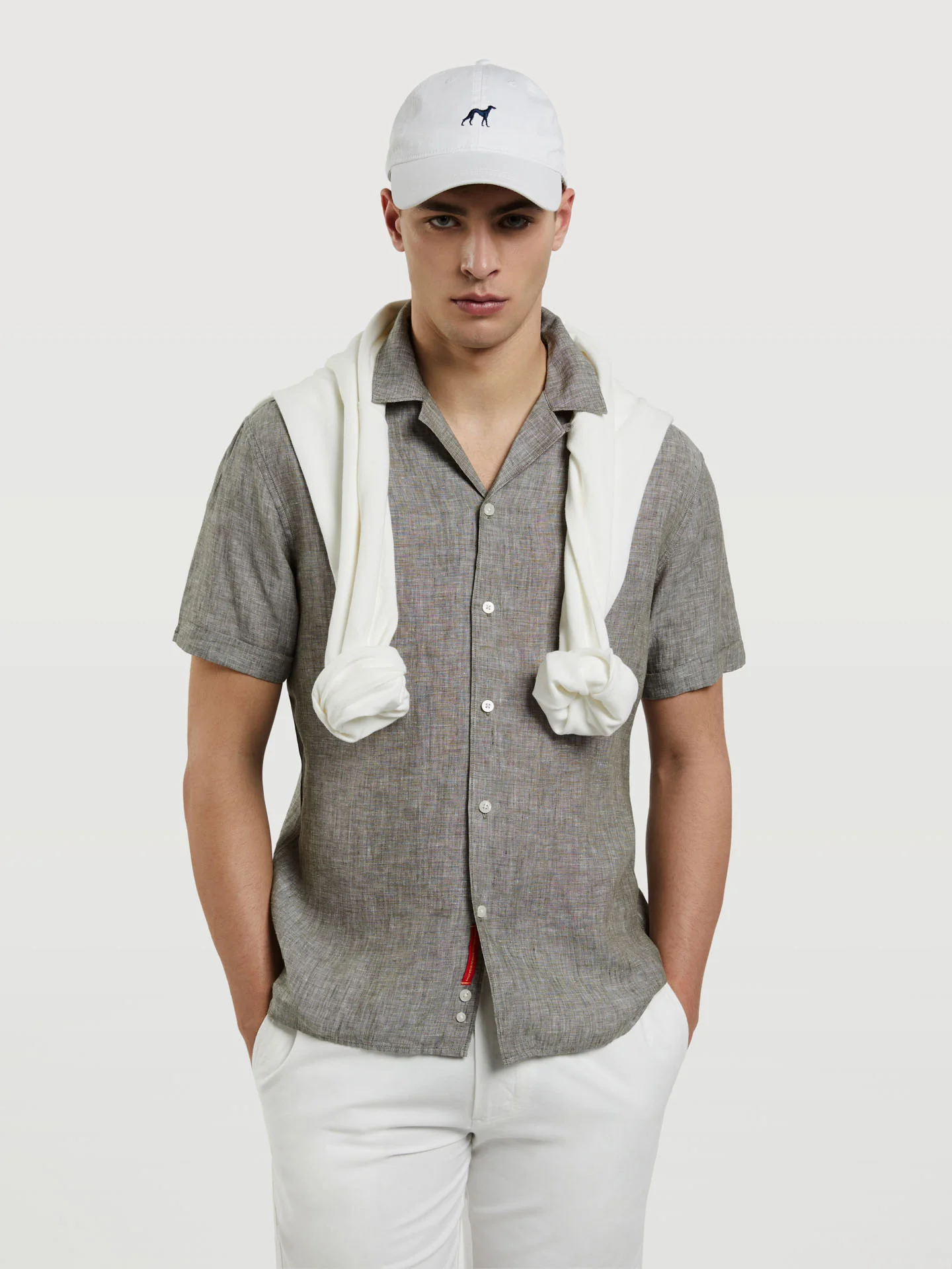 Slim fit pure linen cuba collar shirt - Image 7