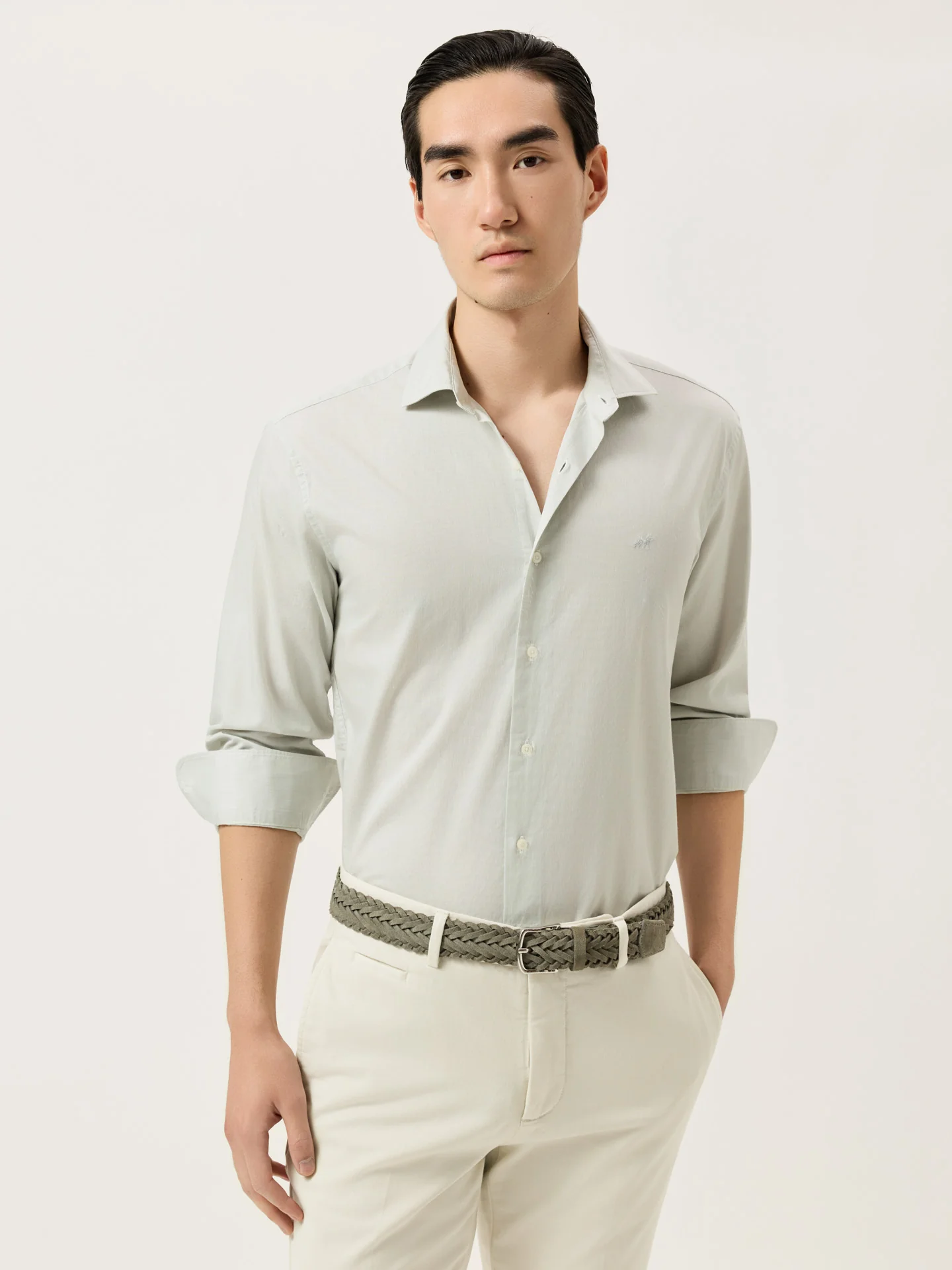 Slim Fit Pyrus Striped Shirt With Soft Satin Finish