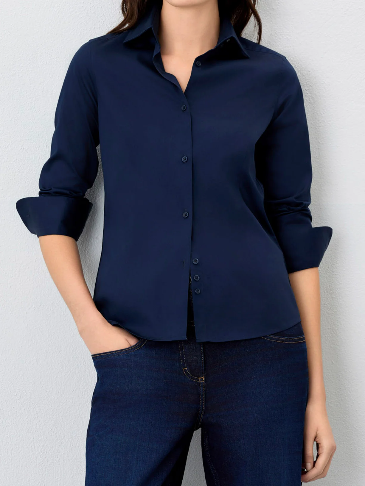 Slim Fit Shirt In Easy Care Cotton Poplin - Image 3